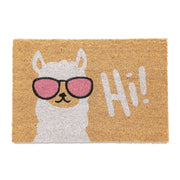 Fussmatte Lama Weiss-Hellbraun-Rosa von Relaxdays