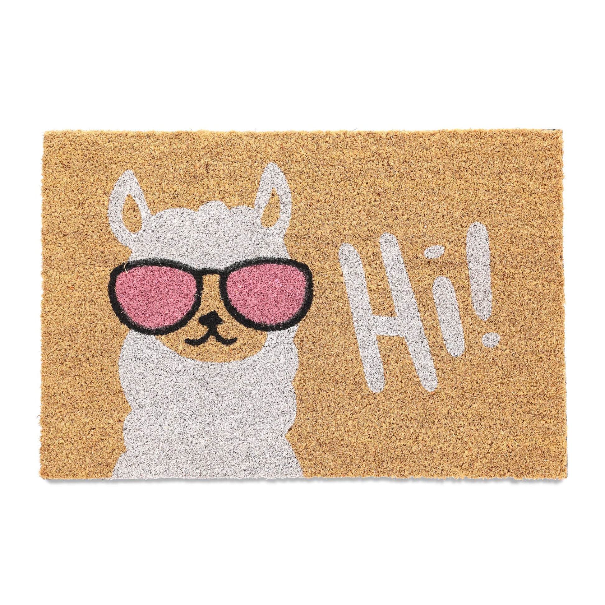 Fussmatte Lama Weiss-Hellbraun-Rosa von Relaxdays