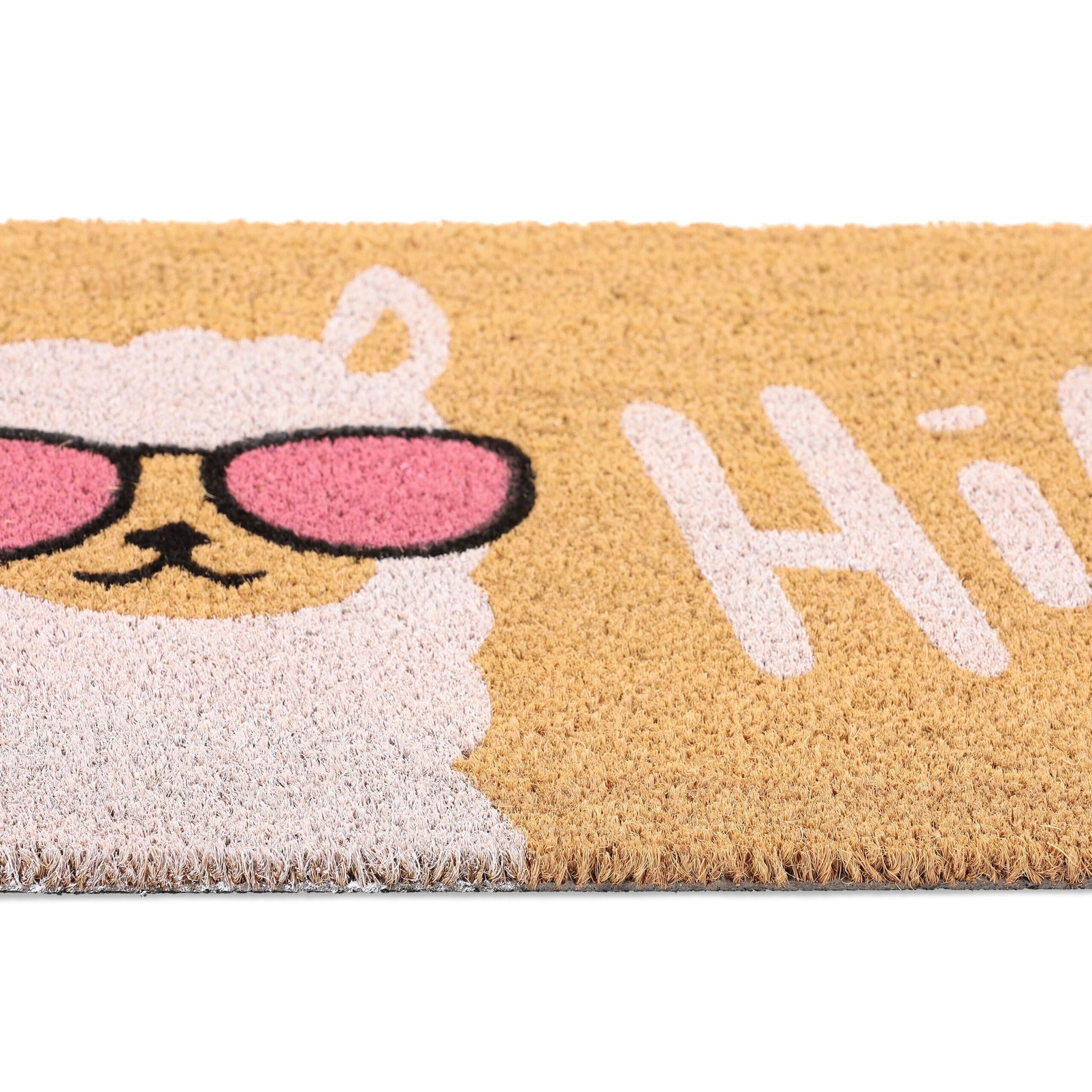 Fussmatte Lama Weiss-Hellbraun-Rosa von Relaxdays