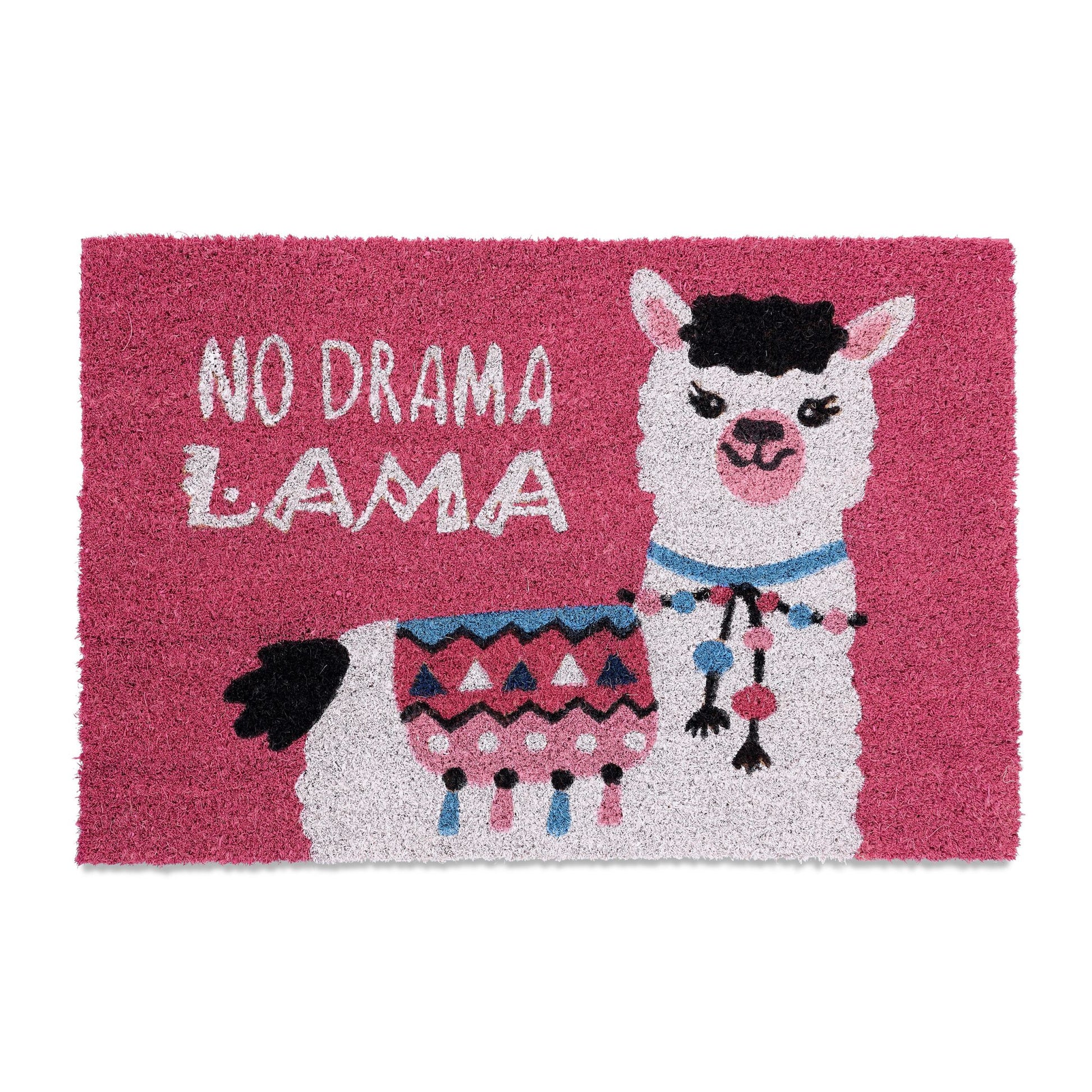 Fussmatte Lama Weiss-Pink-Schwarz von Relaxdays
