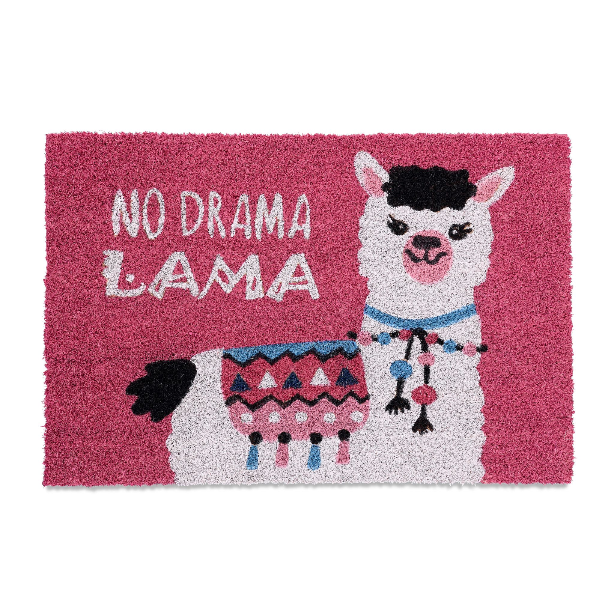 Fussmatte Lama Weiss-Pink-Schwarz von Relaxdays