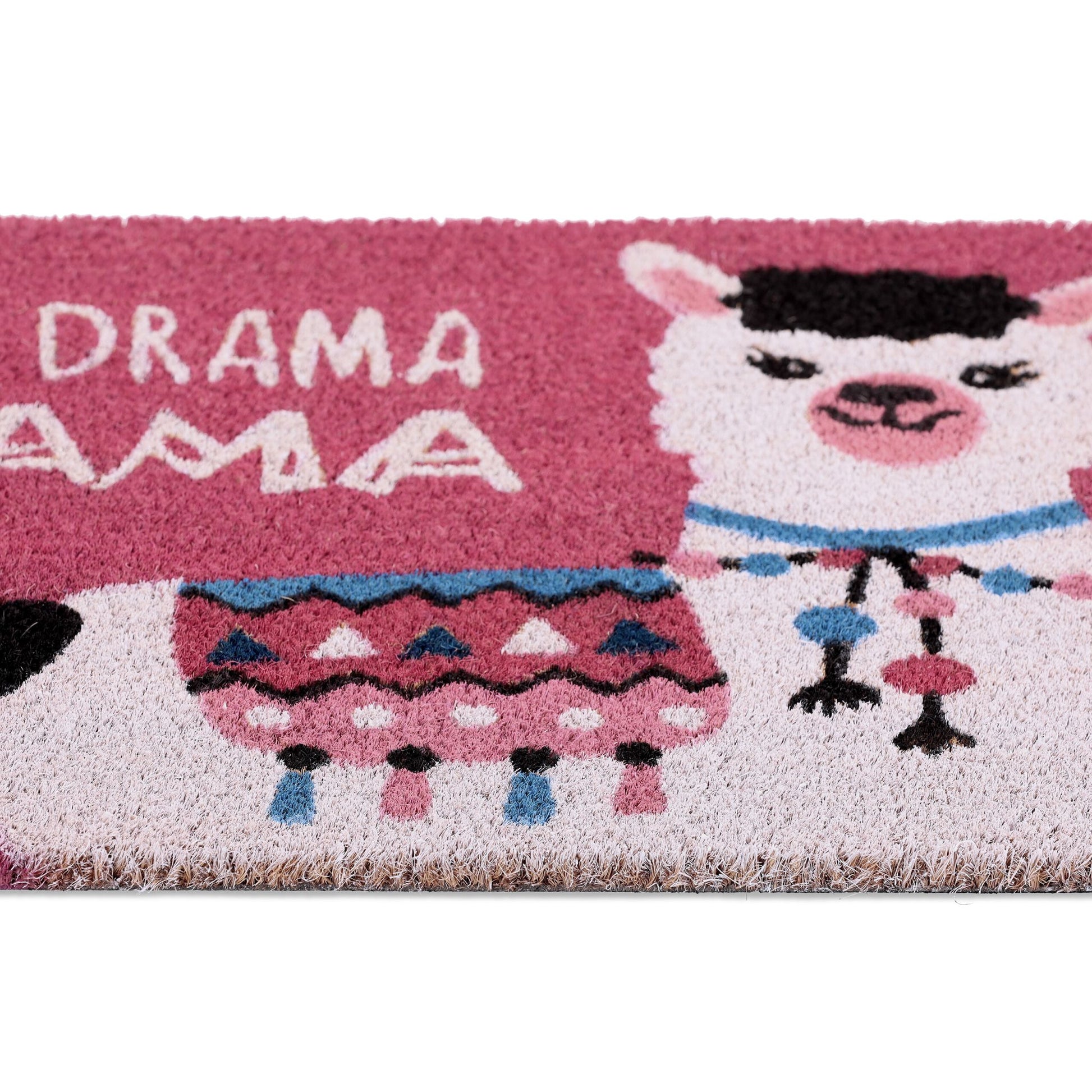 Fussmatte Lama Weiss-Pink-Schwarz von Relaxdays