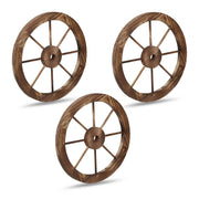 Wagenrad Holz 3er-Set Braun von Relaxdays
