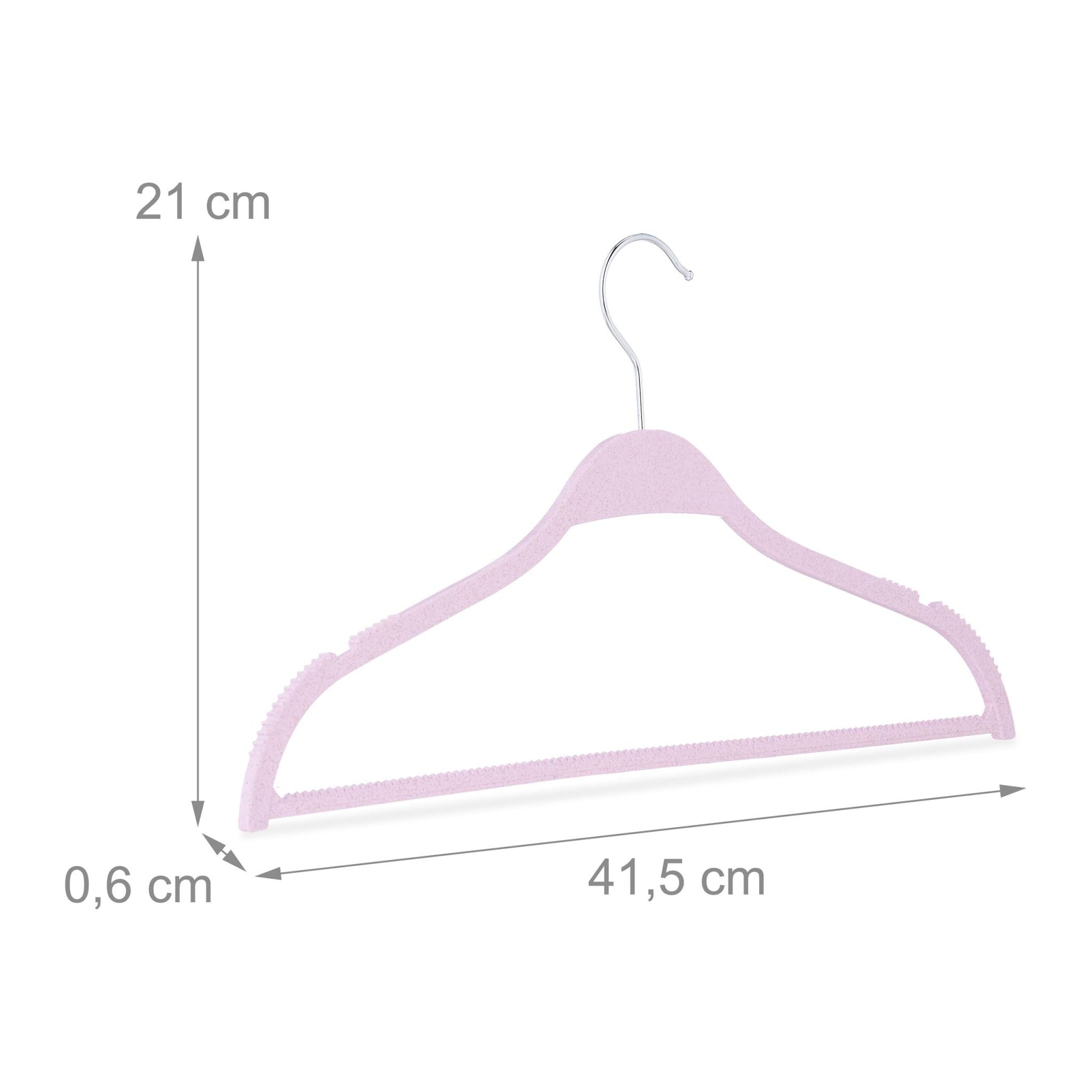 Kleiderbügel Weizenstroh 10er-Set Rosa-Silber von Relaxdays