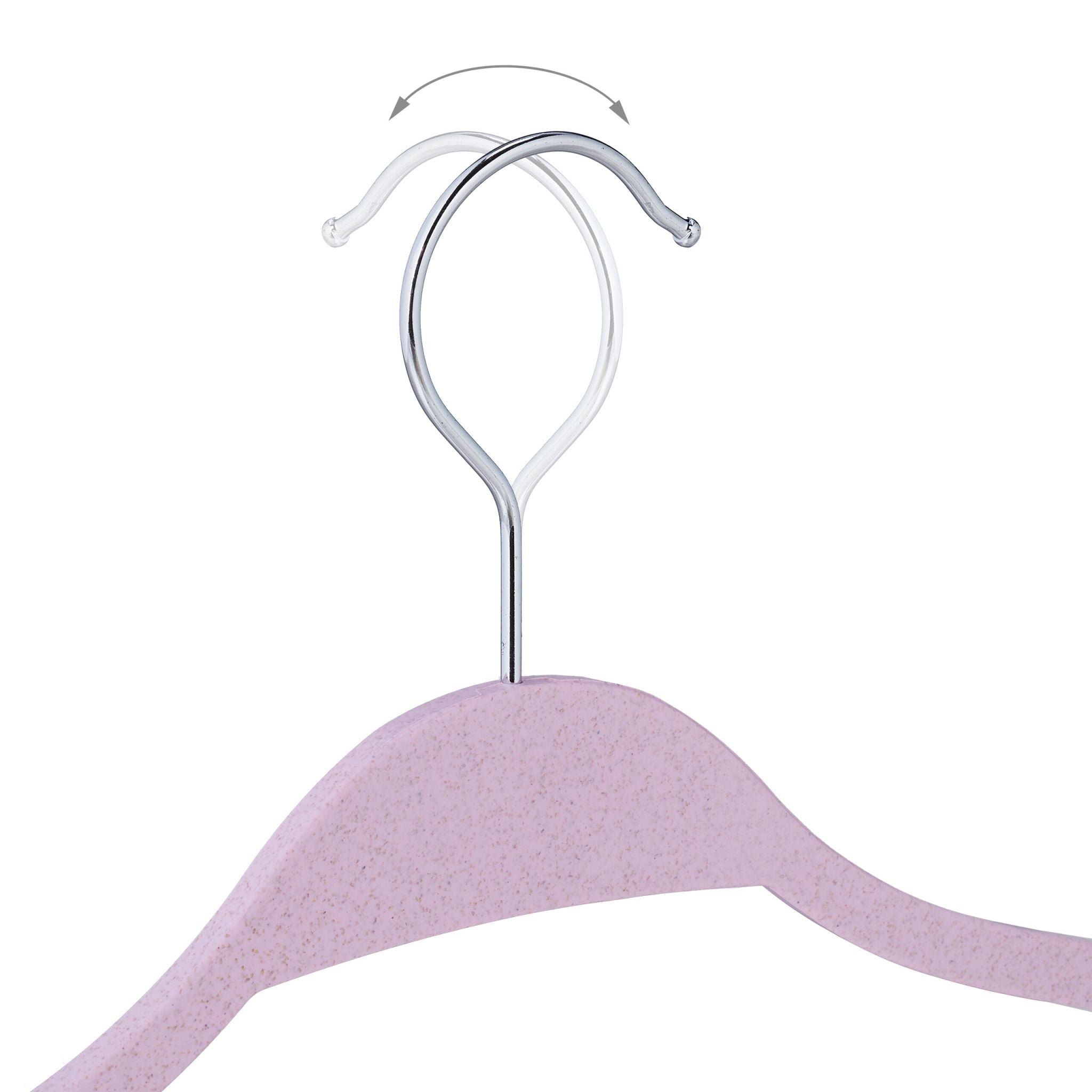 Kleiderbügel Weizenstroh 10er-Set Rosa-Silber von Relaxdays