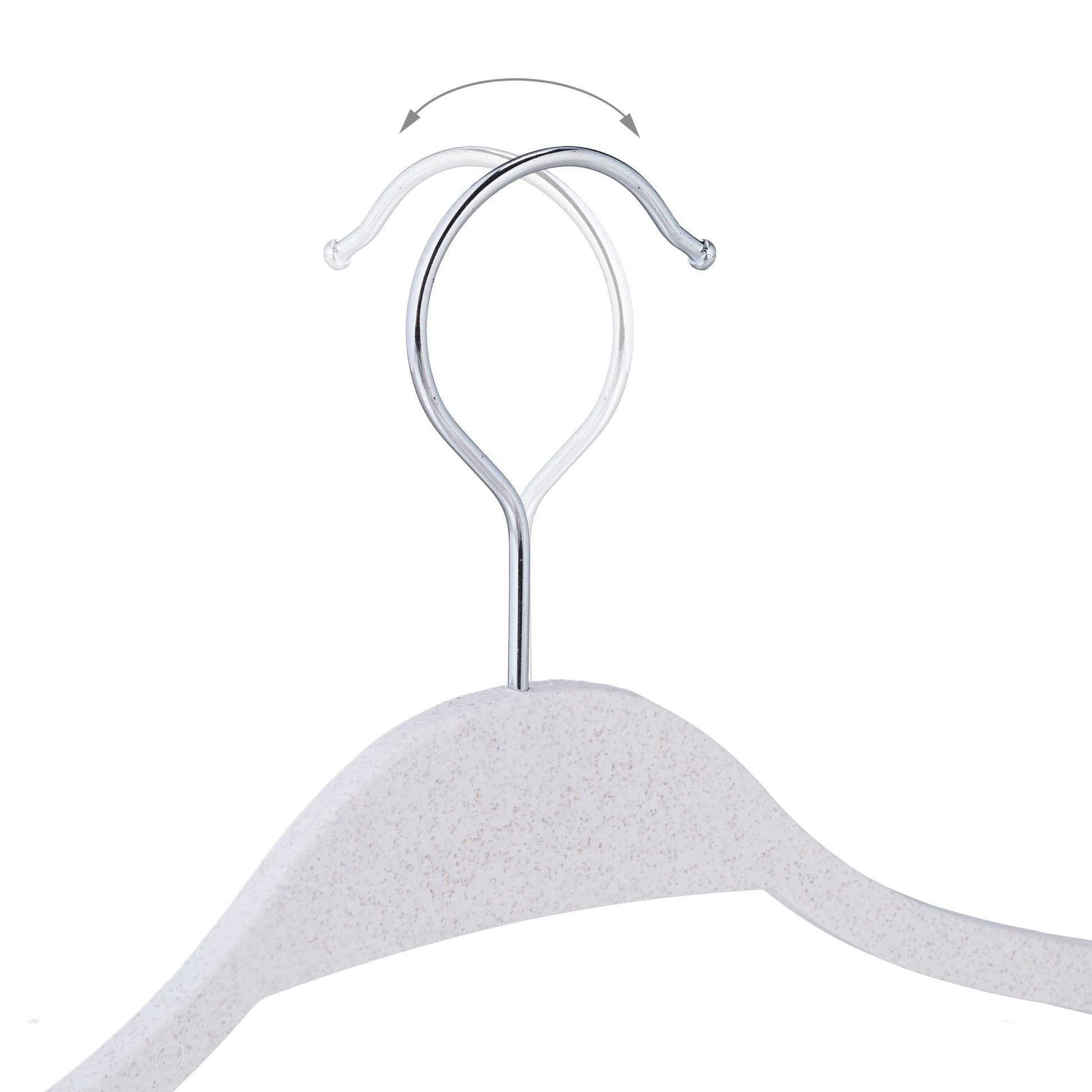 Kleiderbügel Weizenstroh 10er-Set Weiss-Silber von Relaxdays