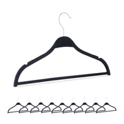 Kleiderbügel Weizenstroh 10er-Set Schwarz-Silber von Relaxdays