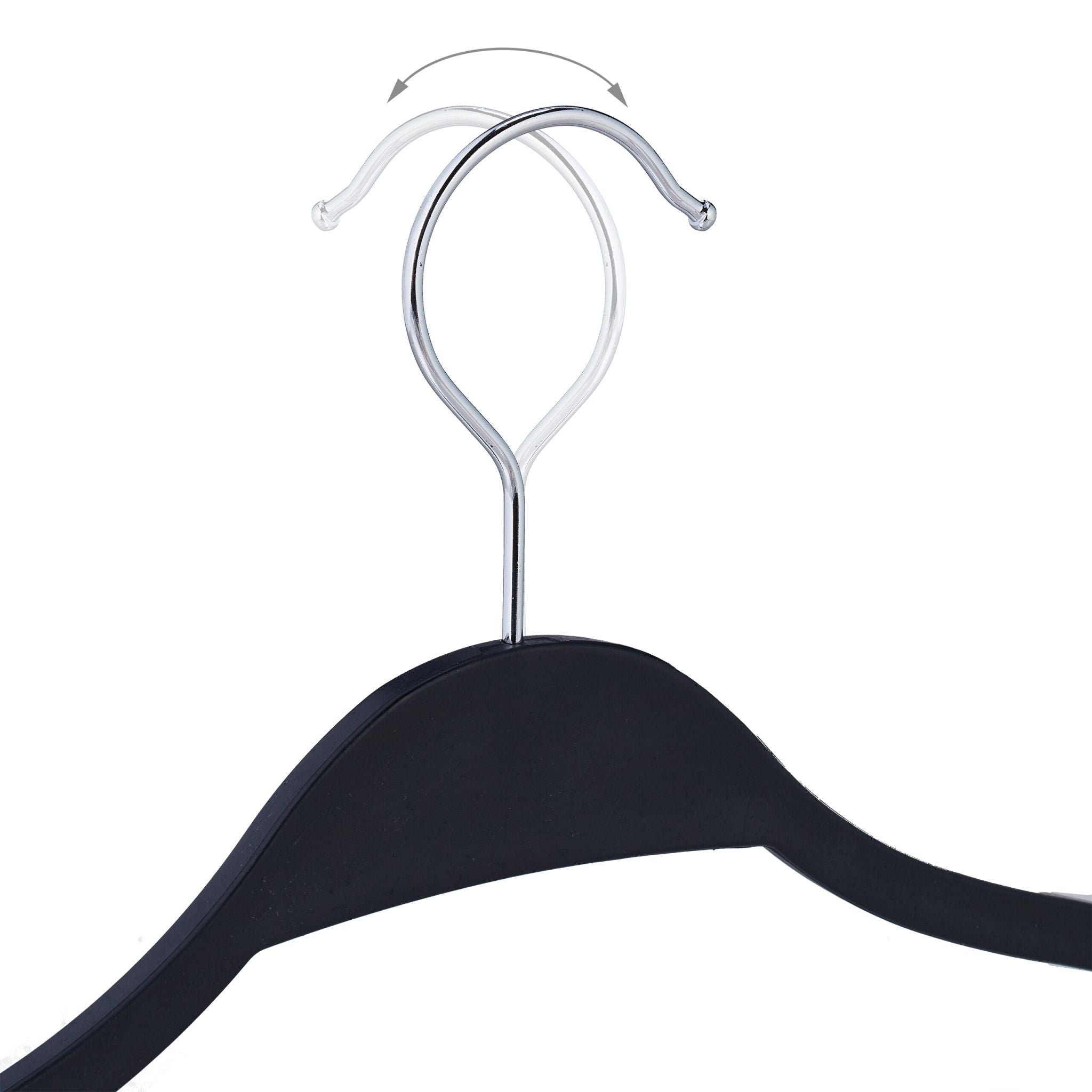 Kleiderbügel Weizenstroh 10er-Set Schwarz-Silber von Relaxdays
