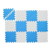 Puzzlematte blau-weiss Weiss-Blau von Relaxdays