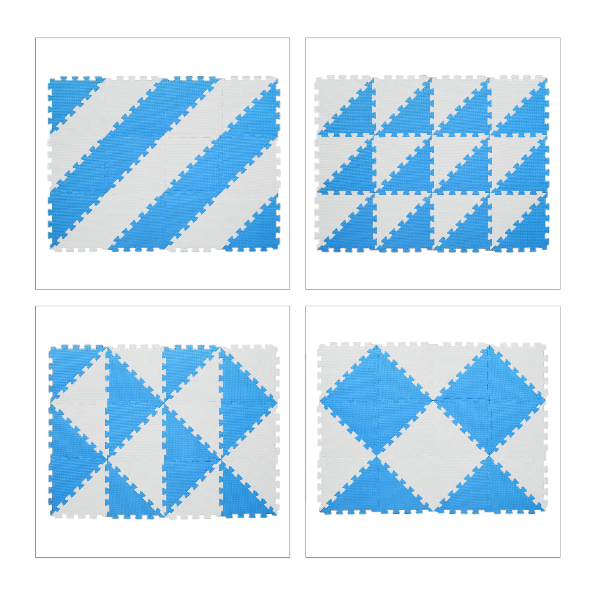Puzzlematte blau-weiss Weiss-Blau von Relaxdays