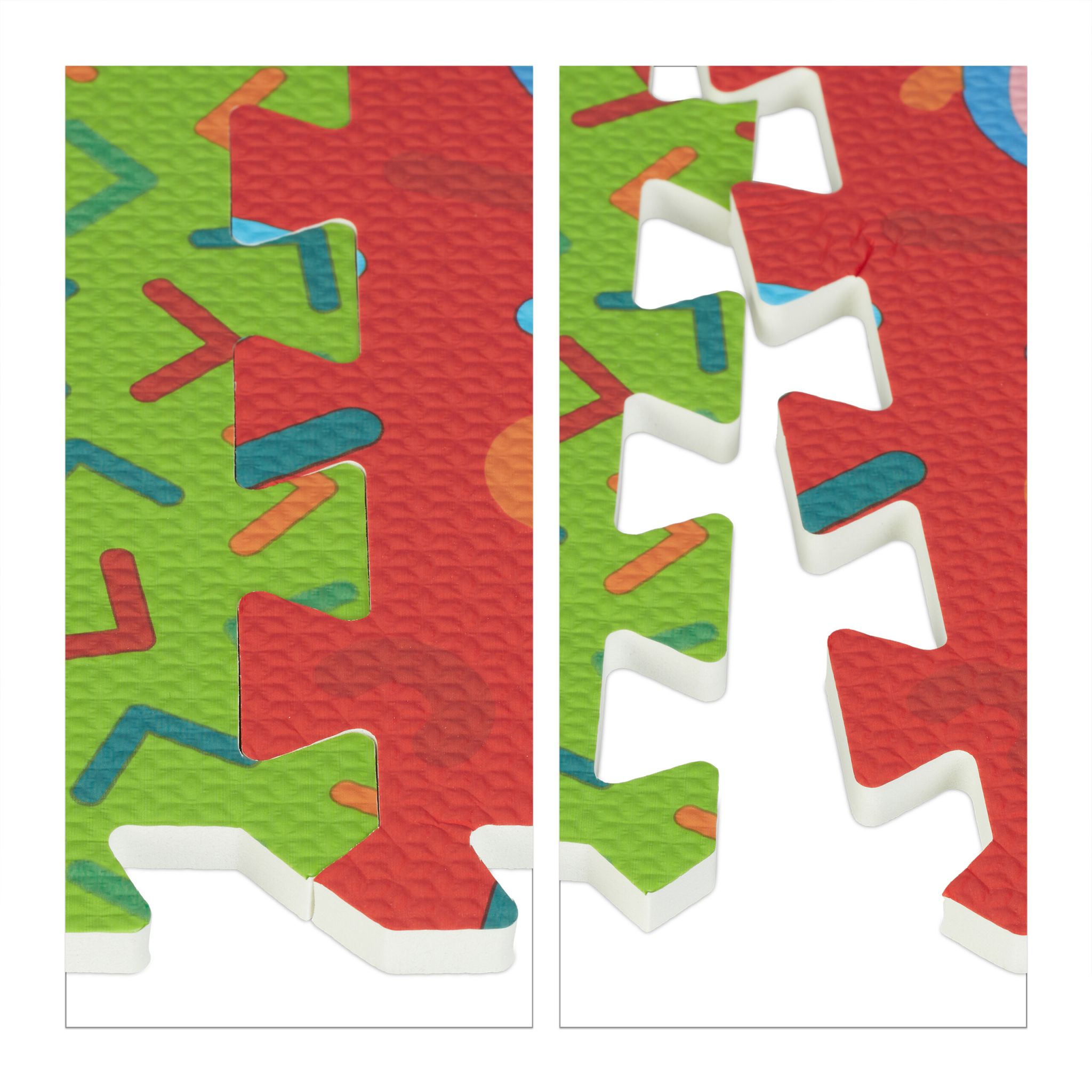 Puzzlematte Tiere Blau-Grün-Rot von Relaxdays