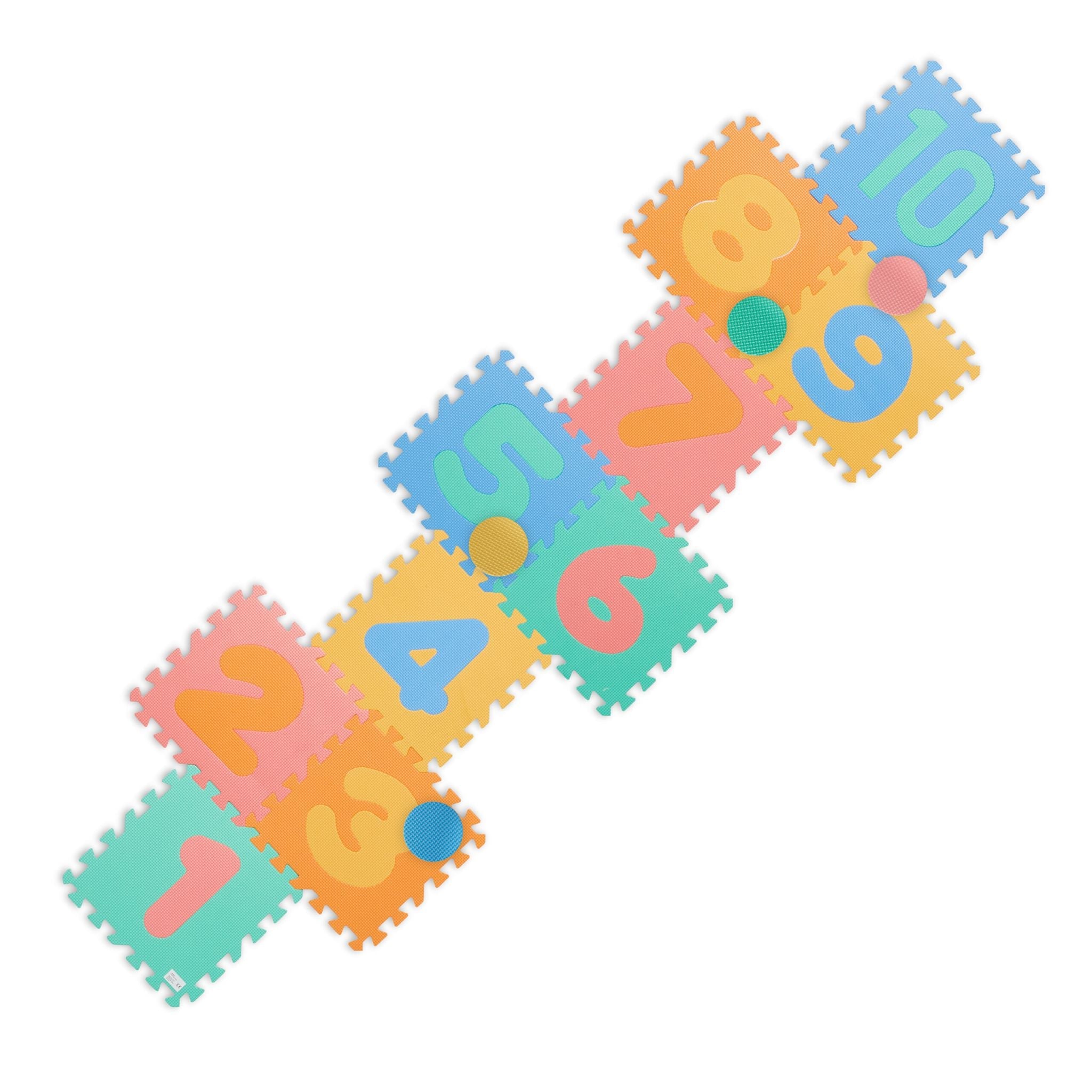 Puzzlematte mit Zahlen Blau-Grün-Orange von Relaxdays