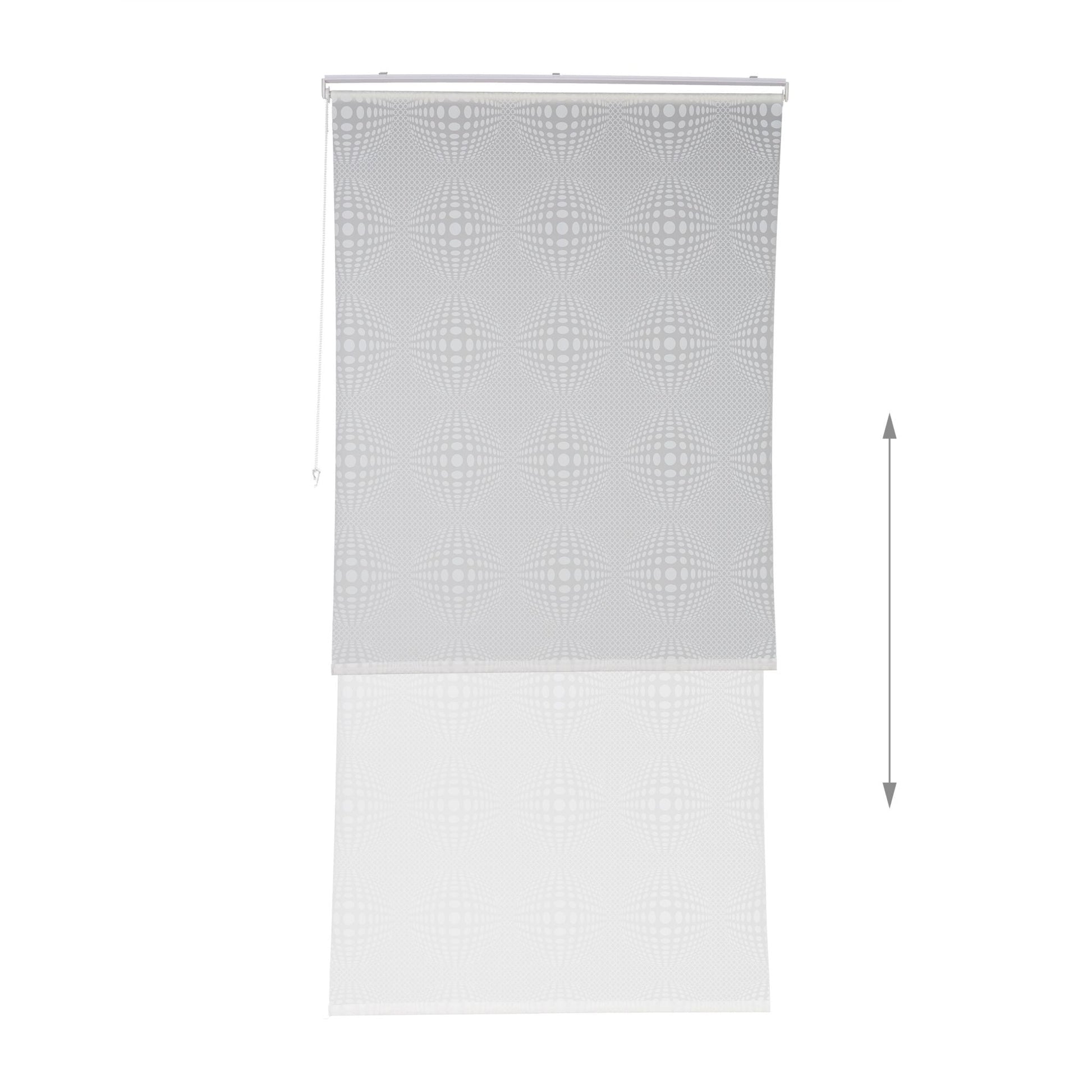 Gemustertes Duschrollo Weiss-Transparent von Relaxdays