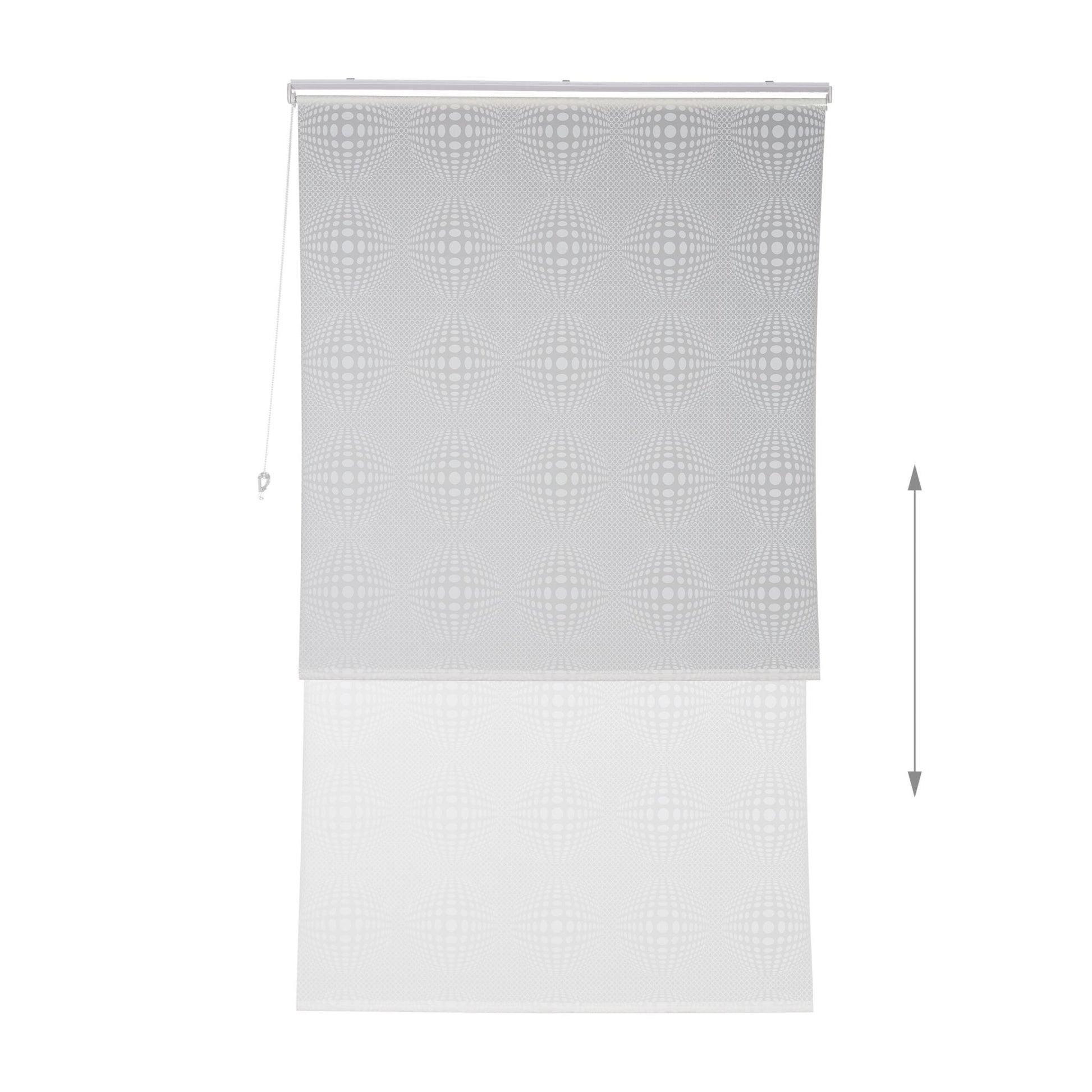 Gemustertes Duschrollo Weiss-Transparent von Relaxdays