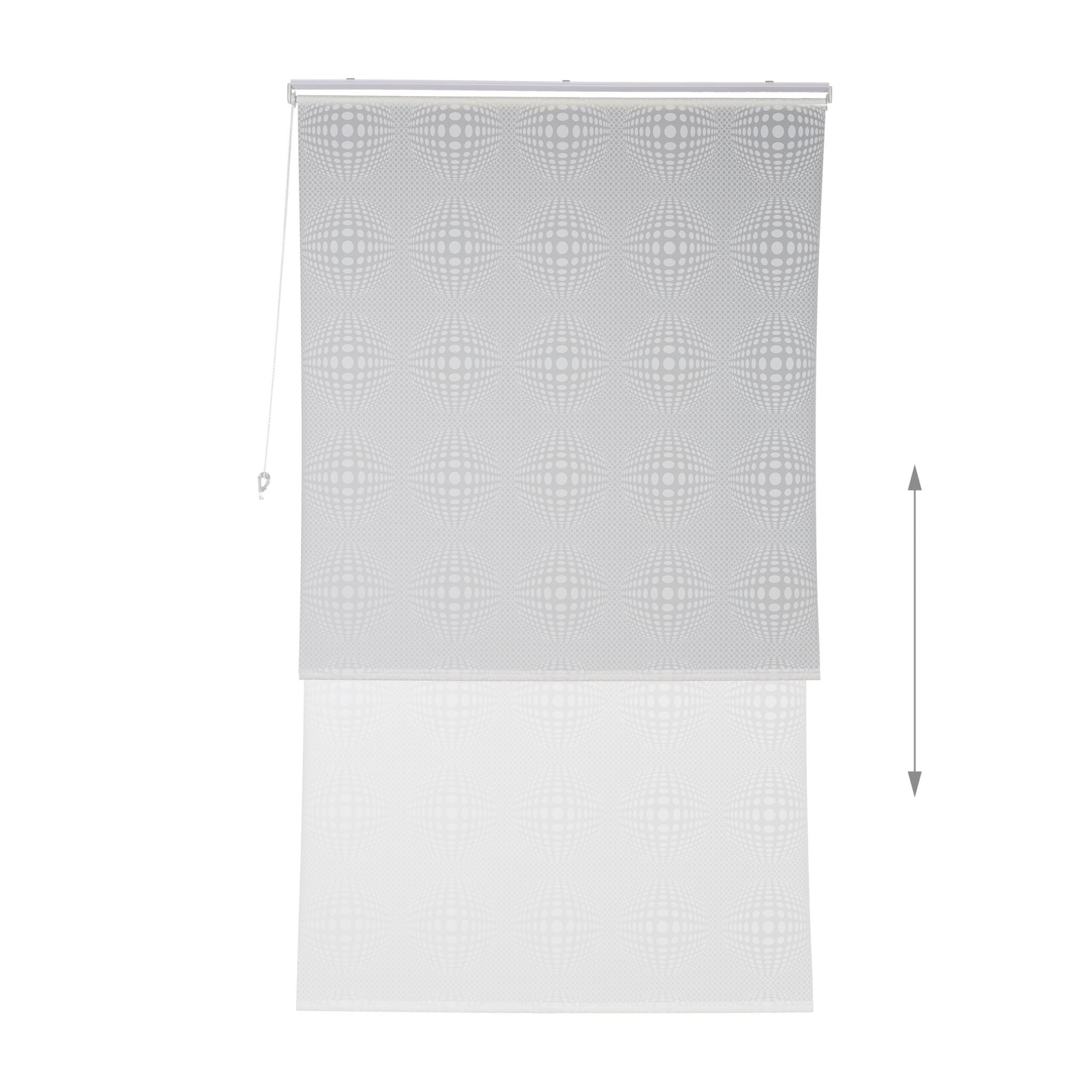 Gemustertes Duschrollo Weiss-Transparent von Relaxdays