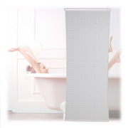 Gemustertes Duschrollo Weiss-Transparent von Relaxdays