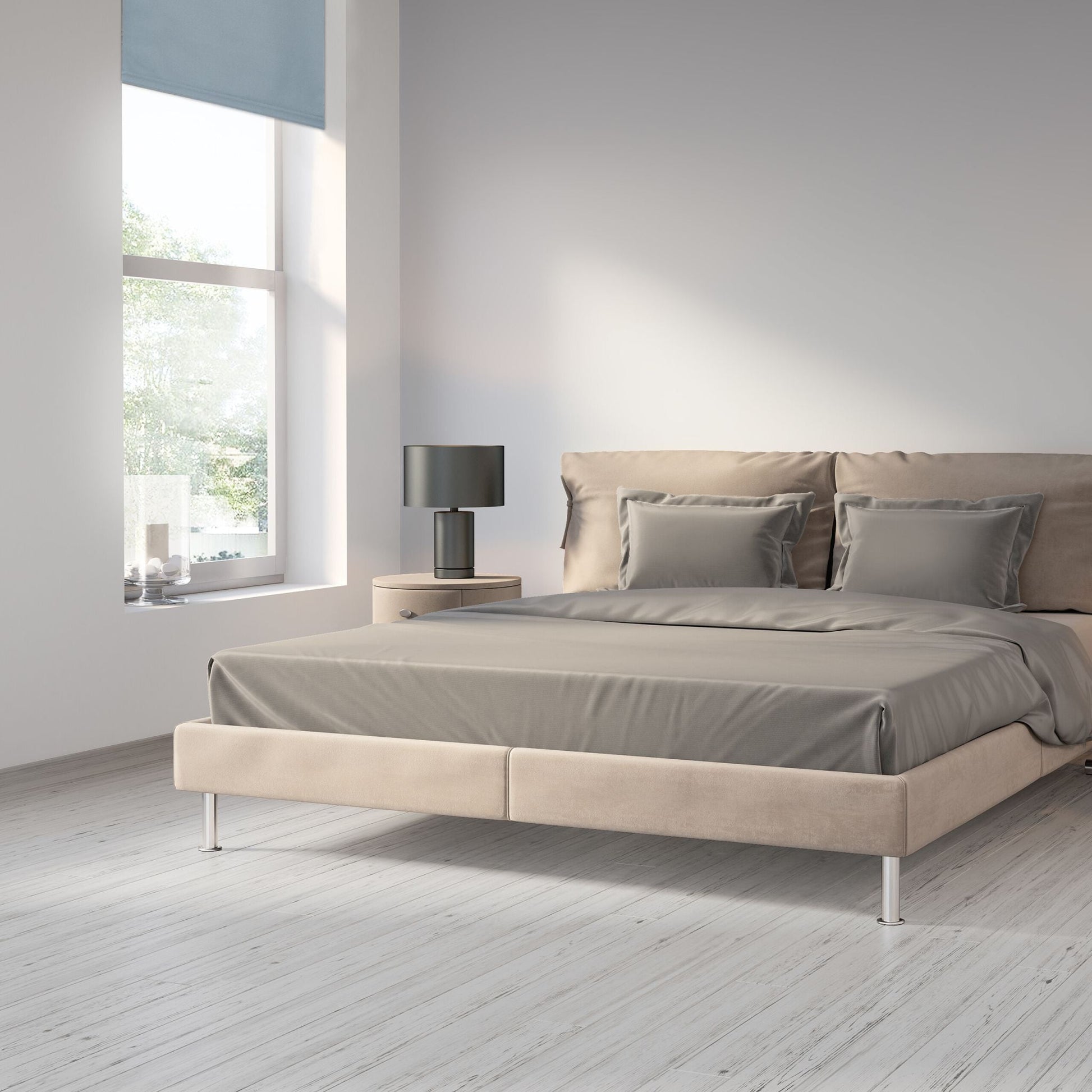 Thermorollo 60x160cm Weiss-Silber-Grau von Relaxdays