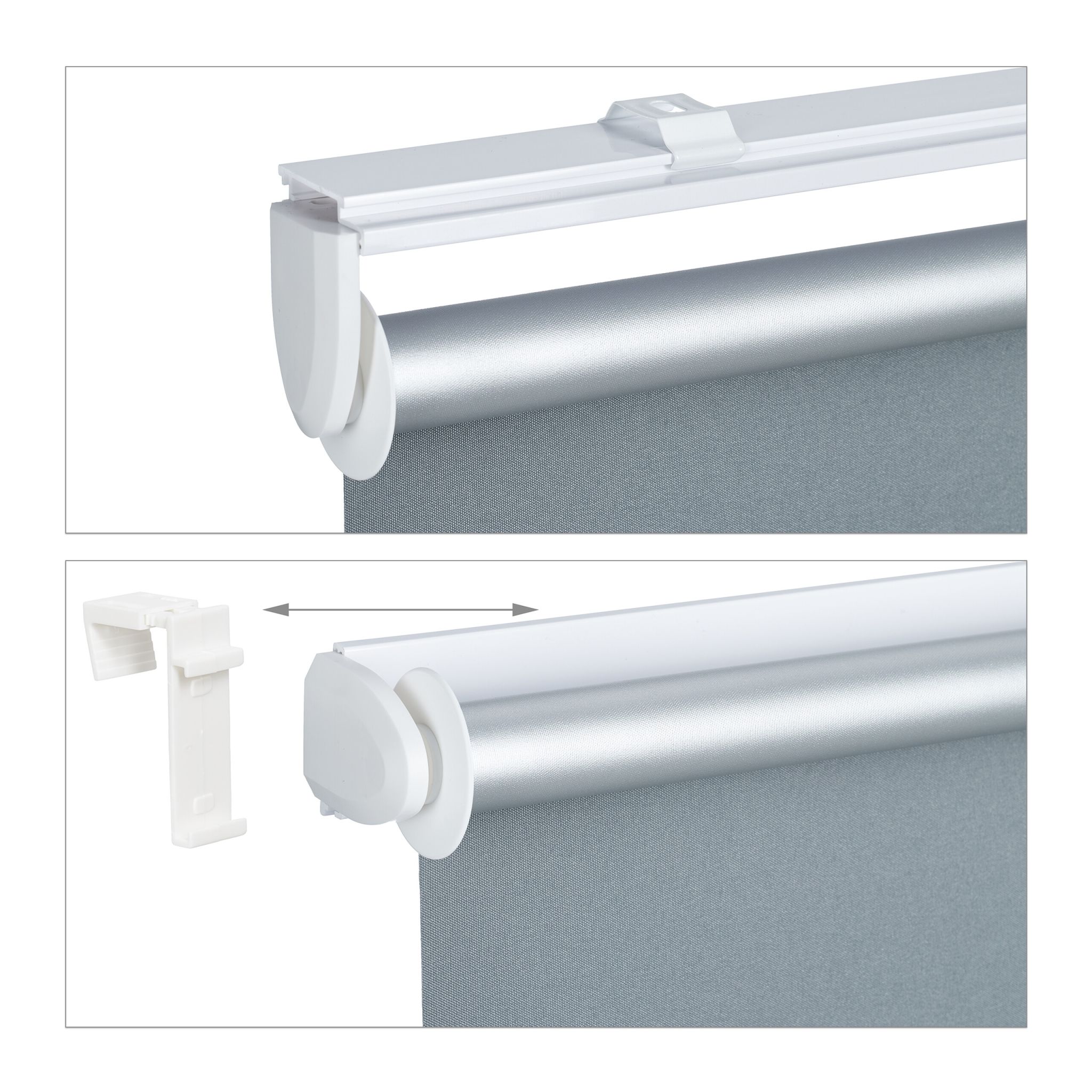 Thermorollo 60x160cm Weiss-Silber-Grau von Relaxdays