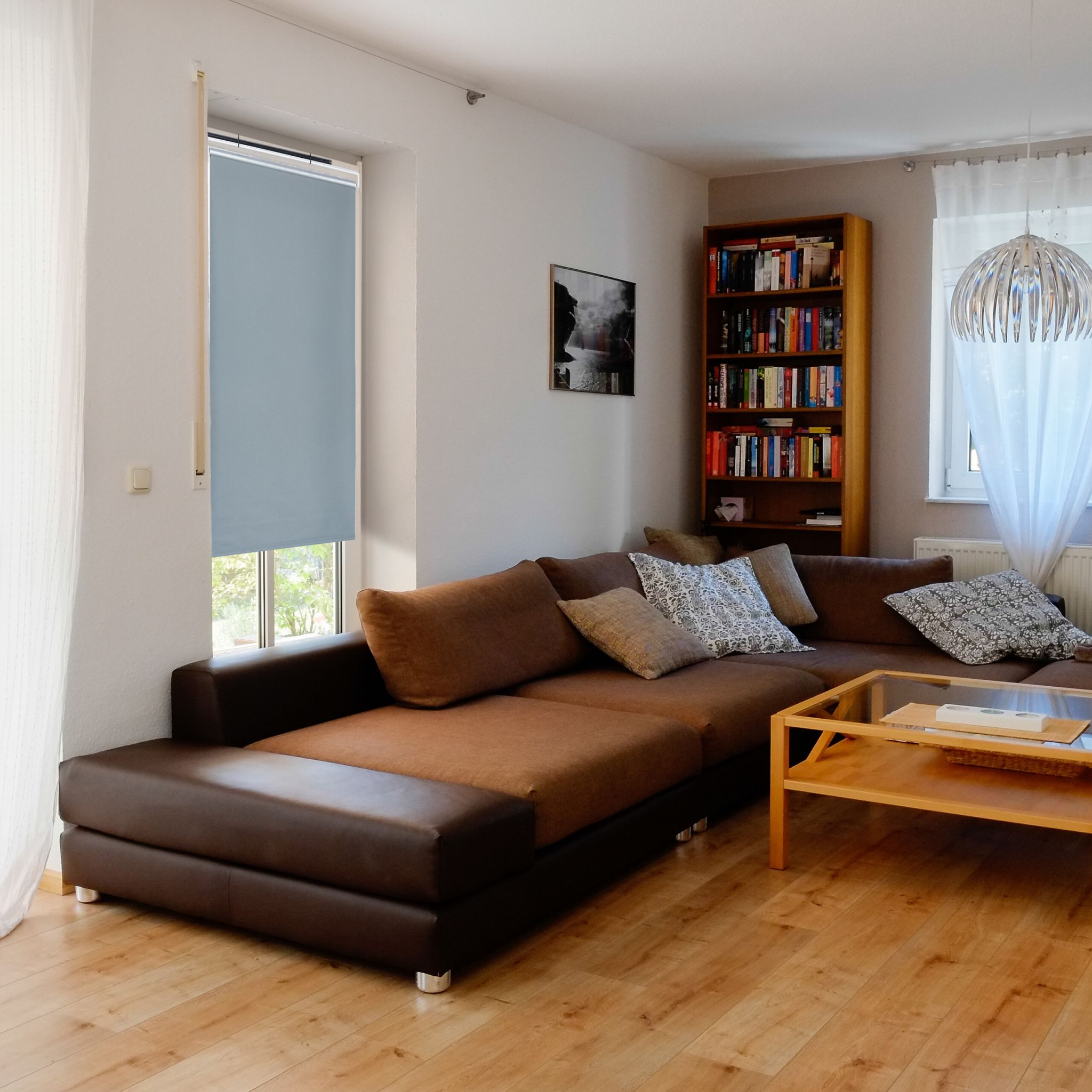 Thermorollo 100x160cm Weiss-Silber-Grau von Relaxdays