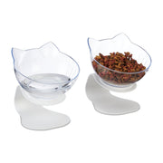 Erhöhter Katzennapf 2er-Set Weiss-Transparent von guteszeug.ch