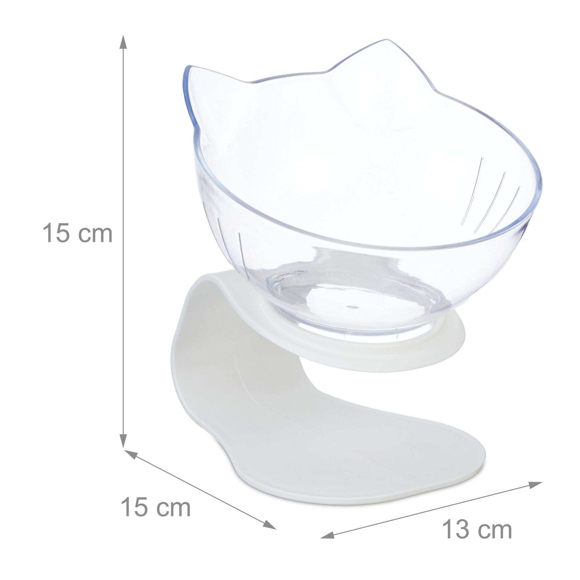 Erhöhter Katzennapf 2er-Set Weiss-Transparent von guteszeug.ch