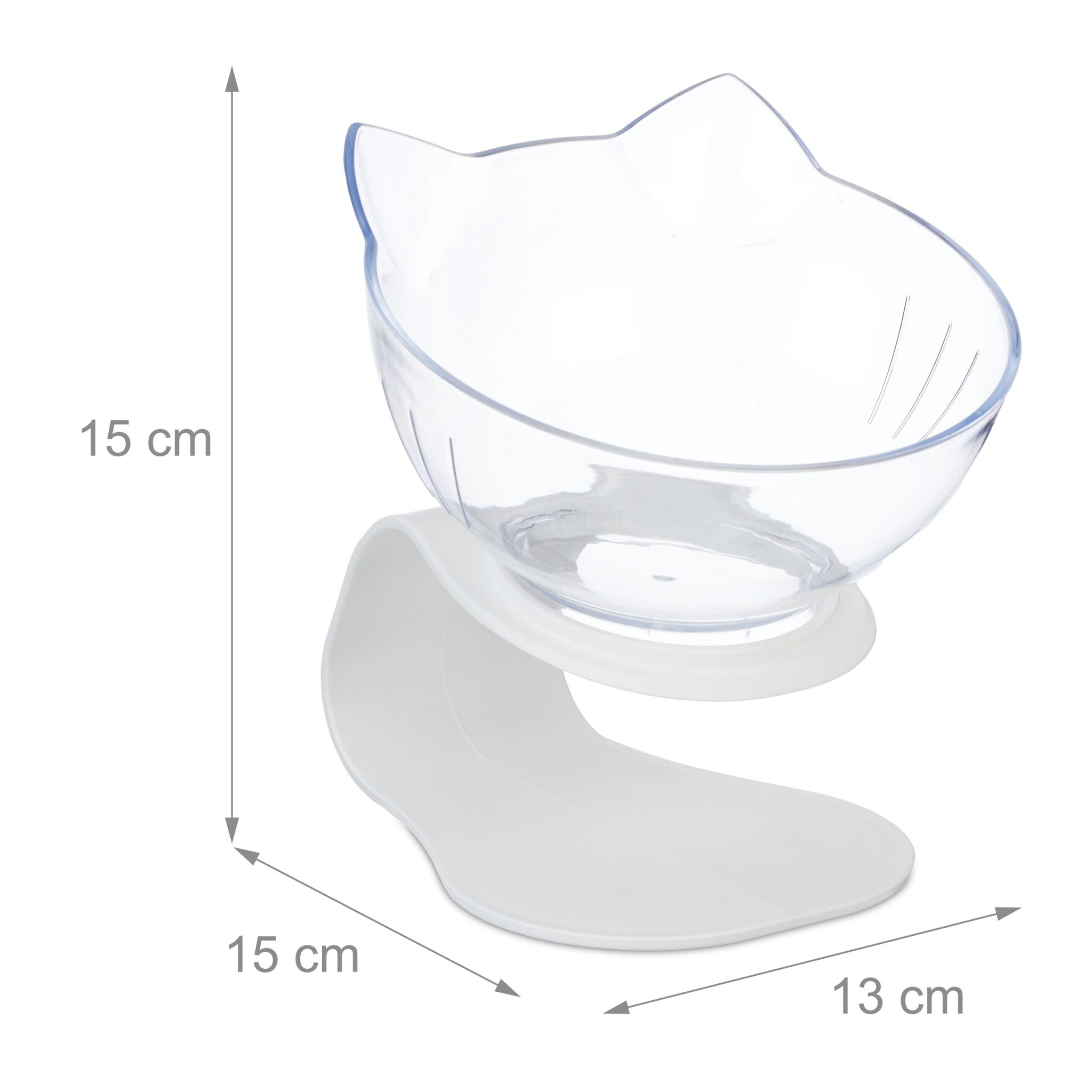 Erhöhter Katzennapf 2er-Set Weiss-Transparent von guteszeug.ch