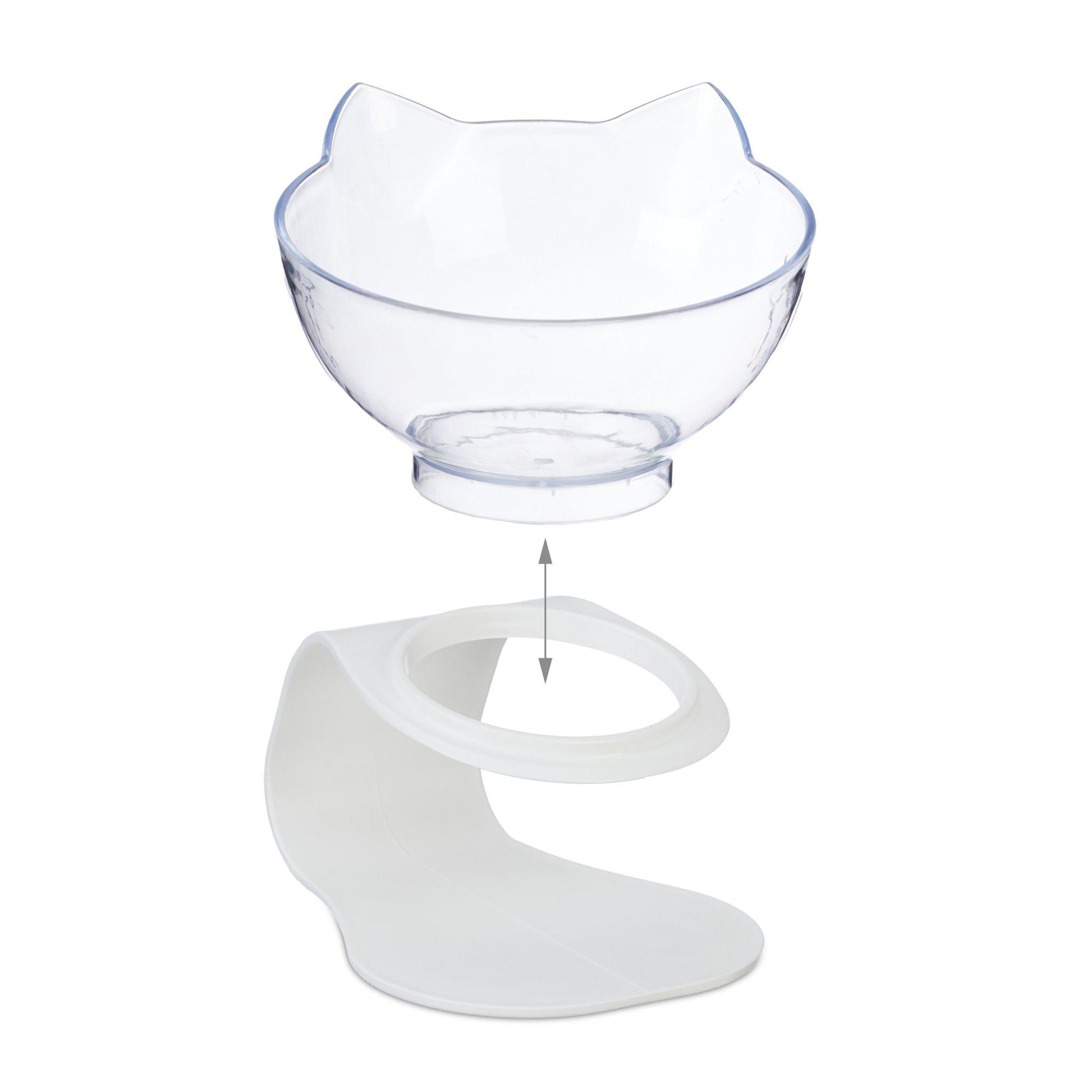 Erhöhter Katzennapf 2er-Set Weiss-Transparent von guteszeug.ch