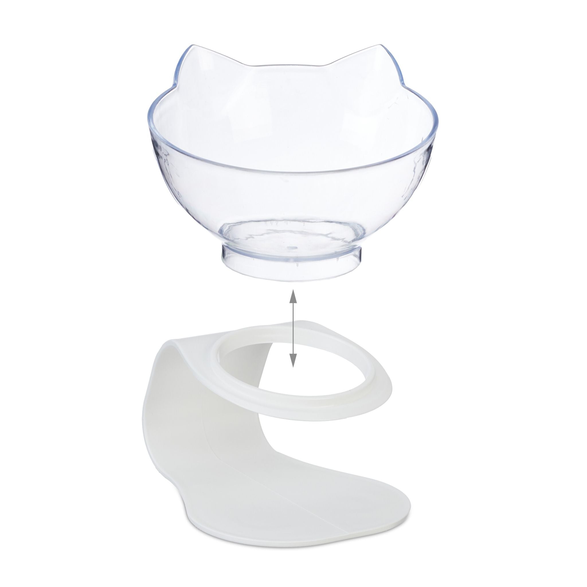 Erhöhter Katzennapf 2er-Set Weiss-Transparent von guteszeug.ch