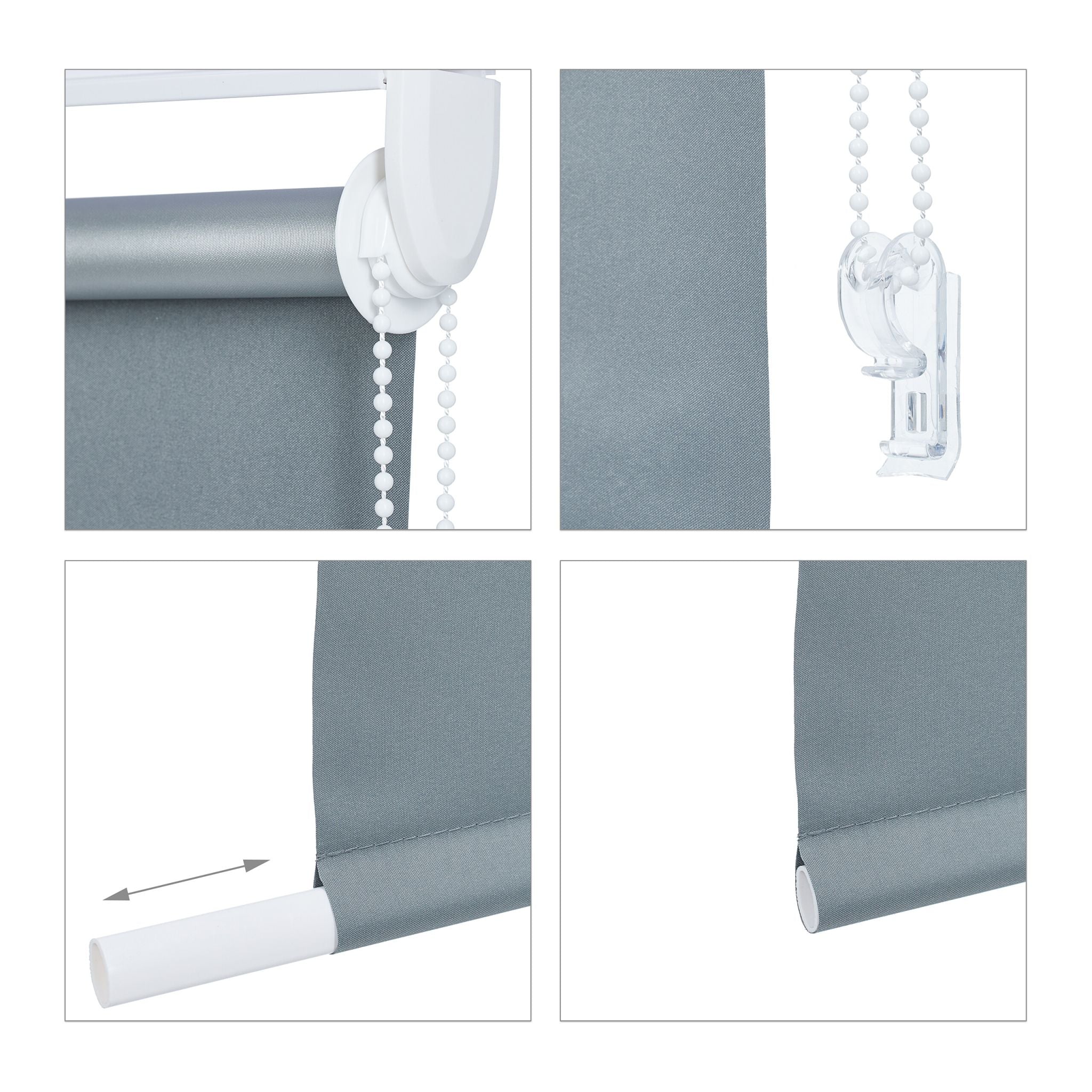 Thermorollo 70x220cm Weiss-Silber-Grau von Relaxdays