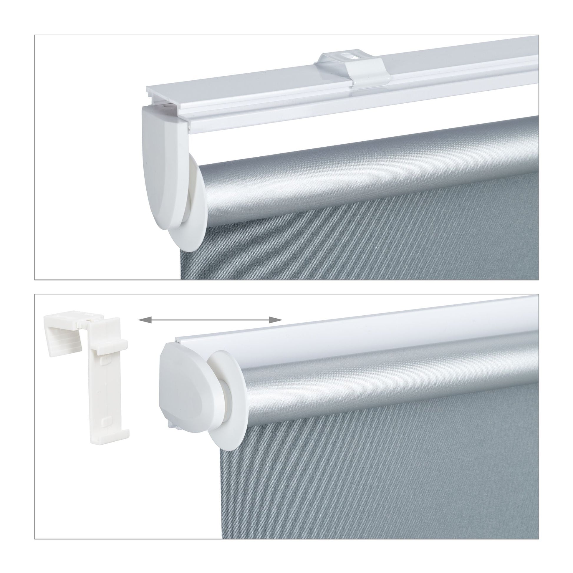 Thermorollo 90x220cm Weiss-Silber-Grau von Relaxdays
