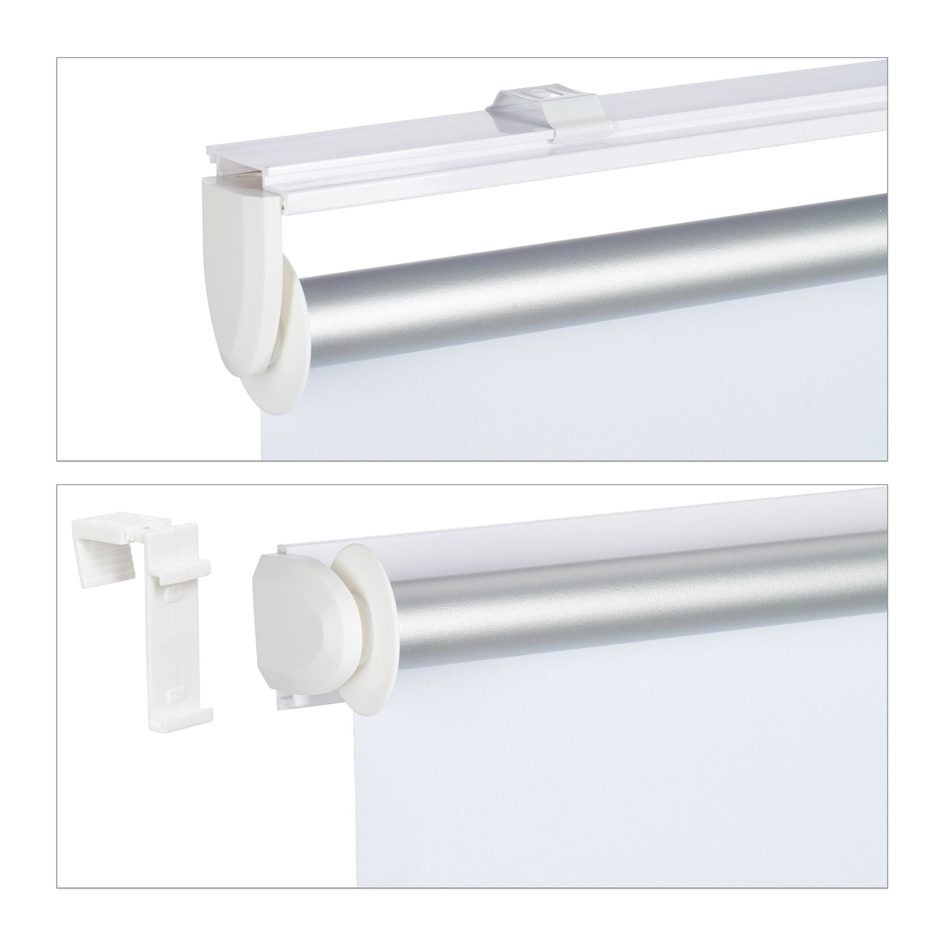 Thermorollo 80x220cm Weiss-Silber von Relaxdays