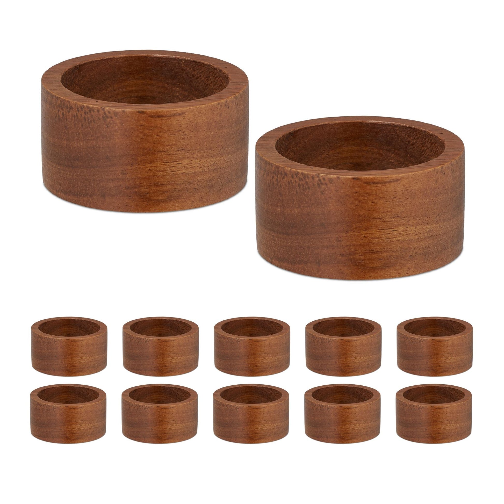 Serviettenringe 12er-Set Braun von Relaxdays