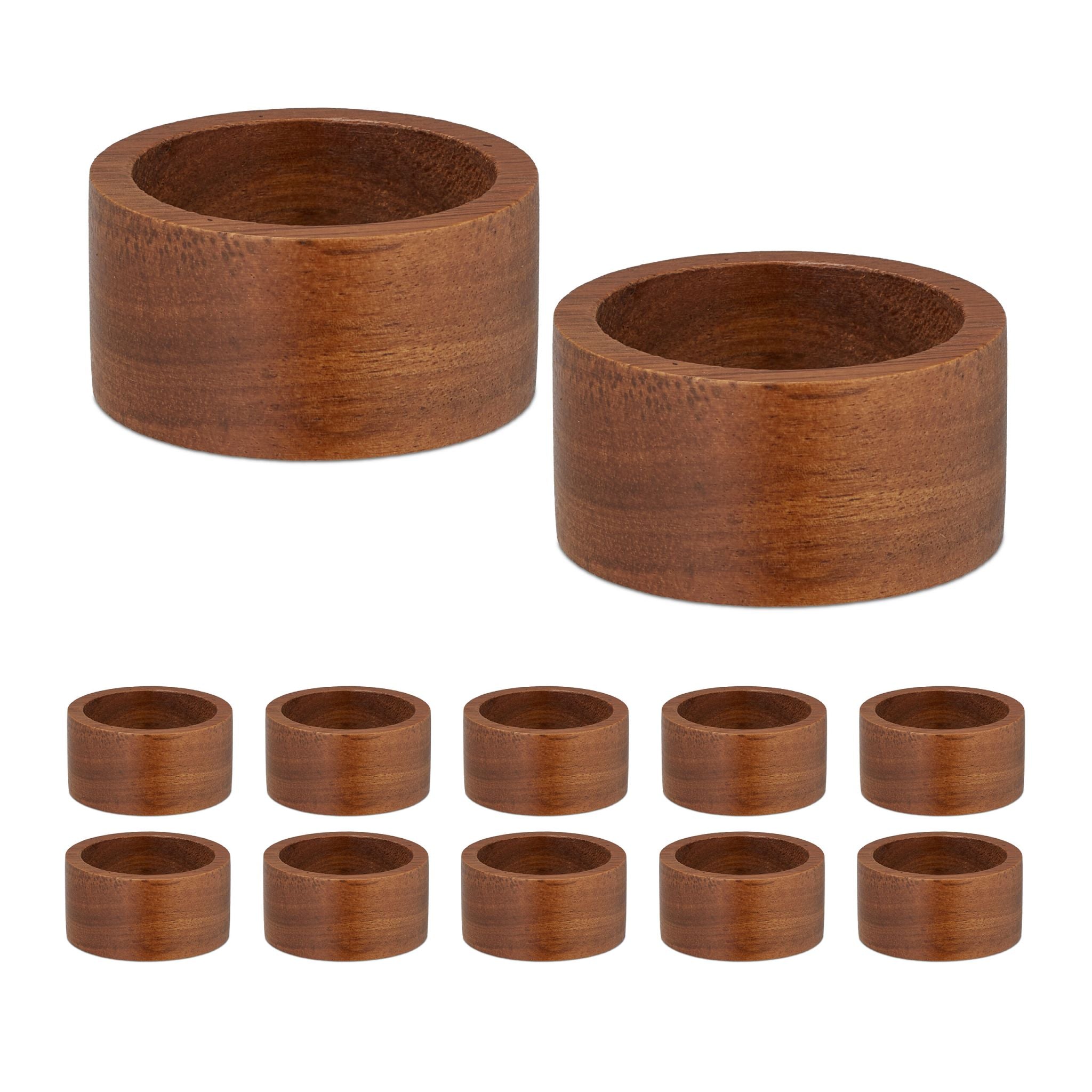 Serviettenringe 12er-Set Braun von Relaxdays
