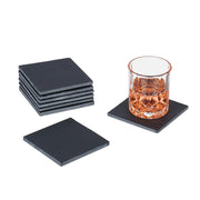 Schiefer Untersetzer 8er-Set Anthrazit-Schwarz von Relaxdays