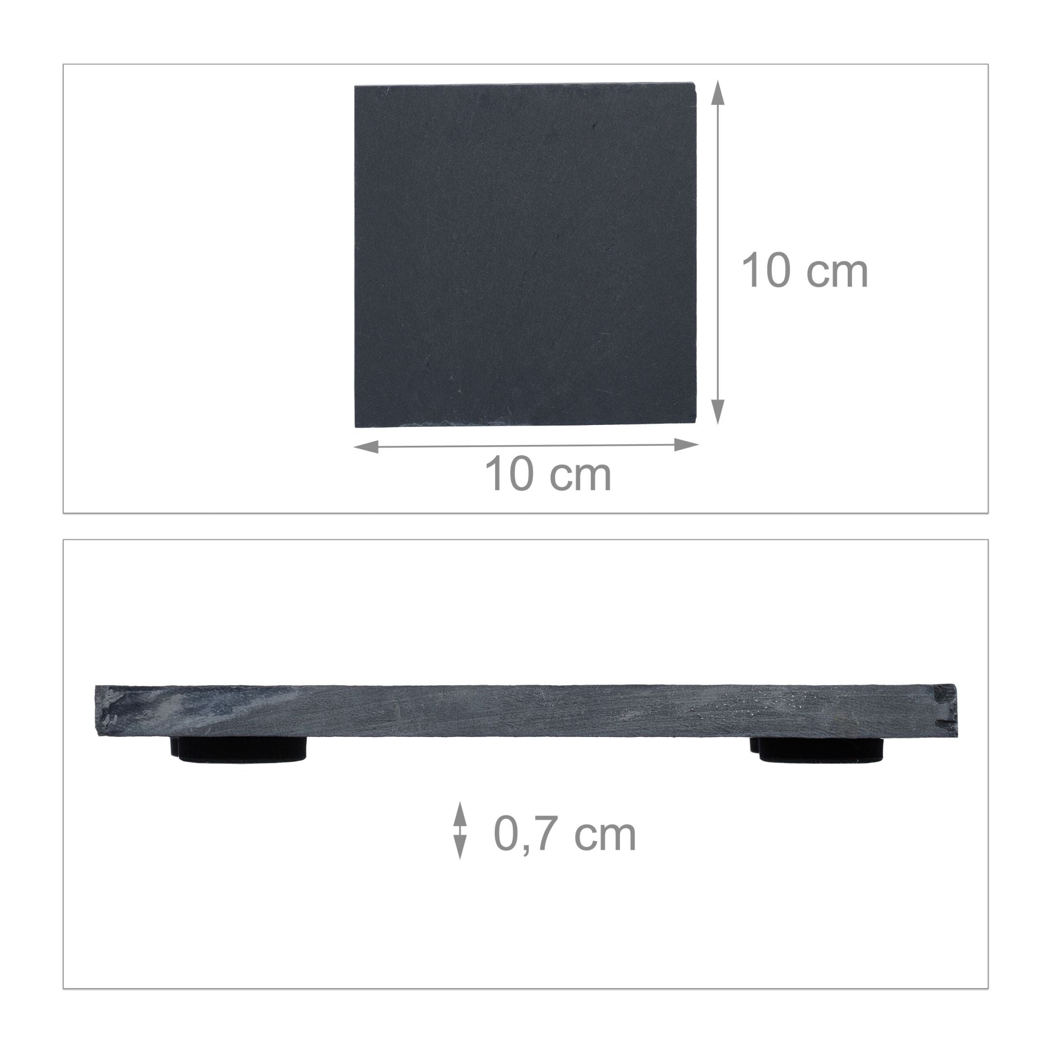Schiefer Untersetzer 8er-Set Anthrazit-Schwarz von Relaxdays