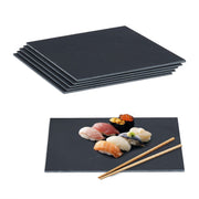 Schieferplatte 40 x 30cm 6er-Set Anthrazit von Relaxdays