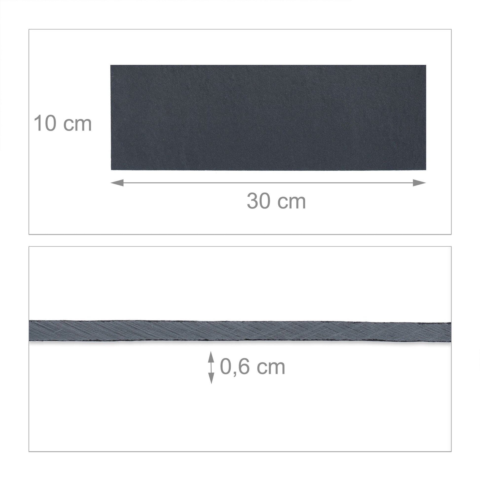 Schieferplatte 30 x 10cm 6er-Set Anthrazit von Relaxdays