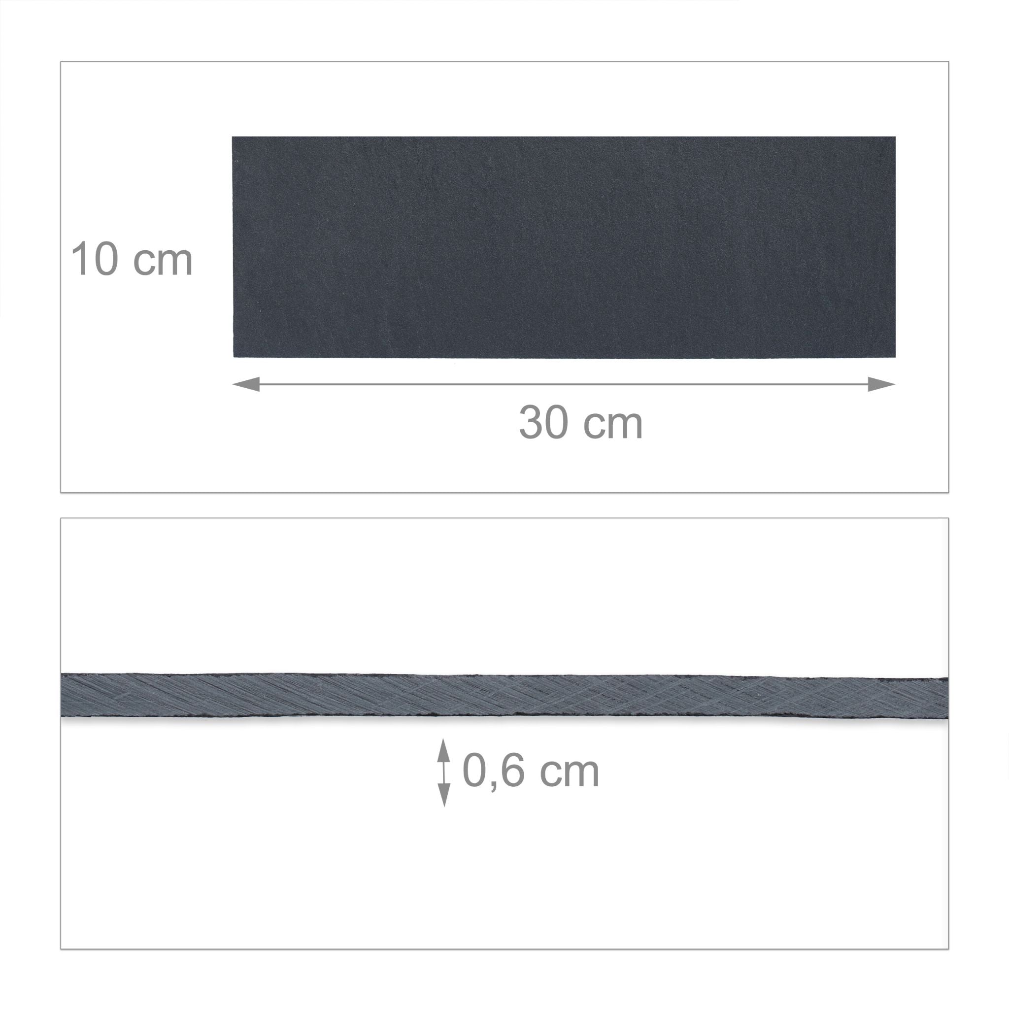 Schieferplatte 30 x 10cm 6er-Set Anthrazit von Relaxdays
