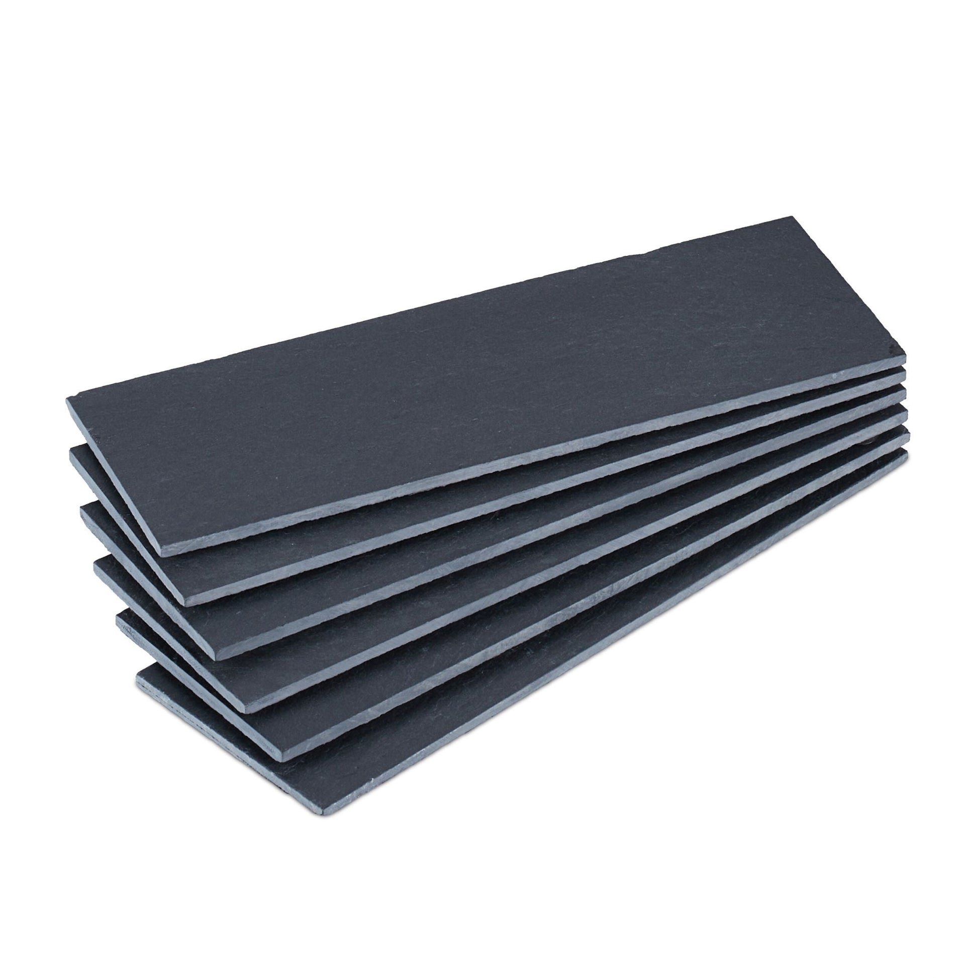 Schieferplatte 30 x 10cm 6er-Set Anthrazit von Relaxdays
