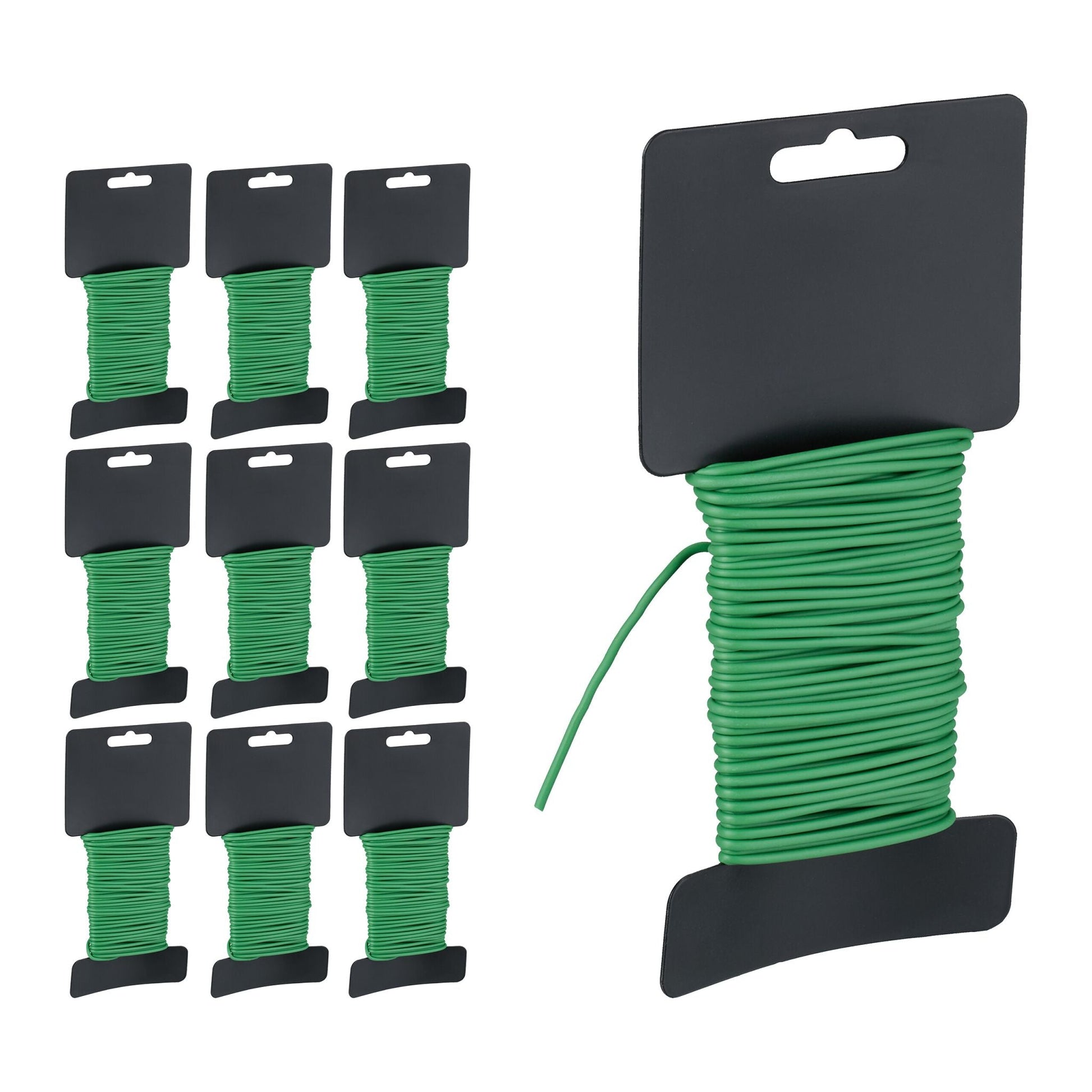 Gartendraht 2,5mm x 10m 10er-Set Grün-Schwarz von Relaxdays
