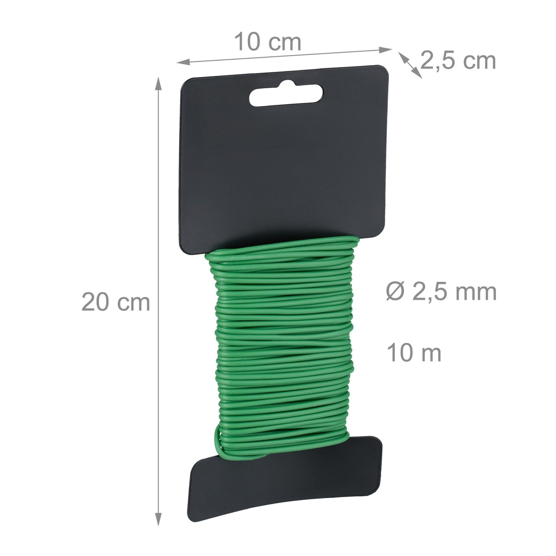 Gartendraht 2,5mm x 10m 10er-Set Grün-Schwarz von Relaxdays