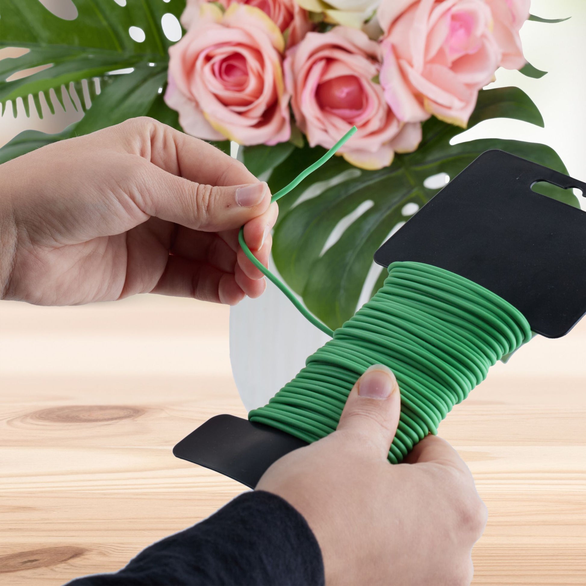 Gartendraht 2,5mm x 10m 10er-Set Grün-Schwarz von Relaxdays