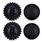 Massageball 4er-Set Schwarz von Relaxdays