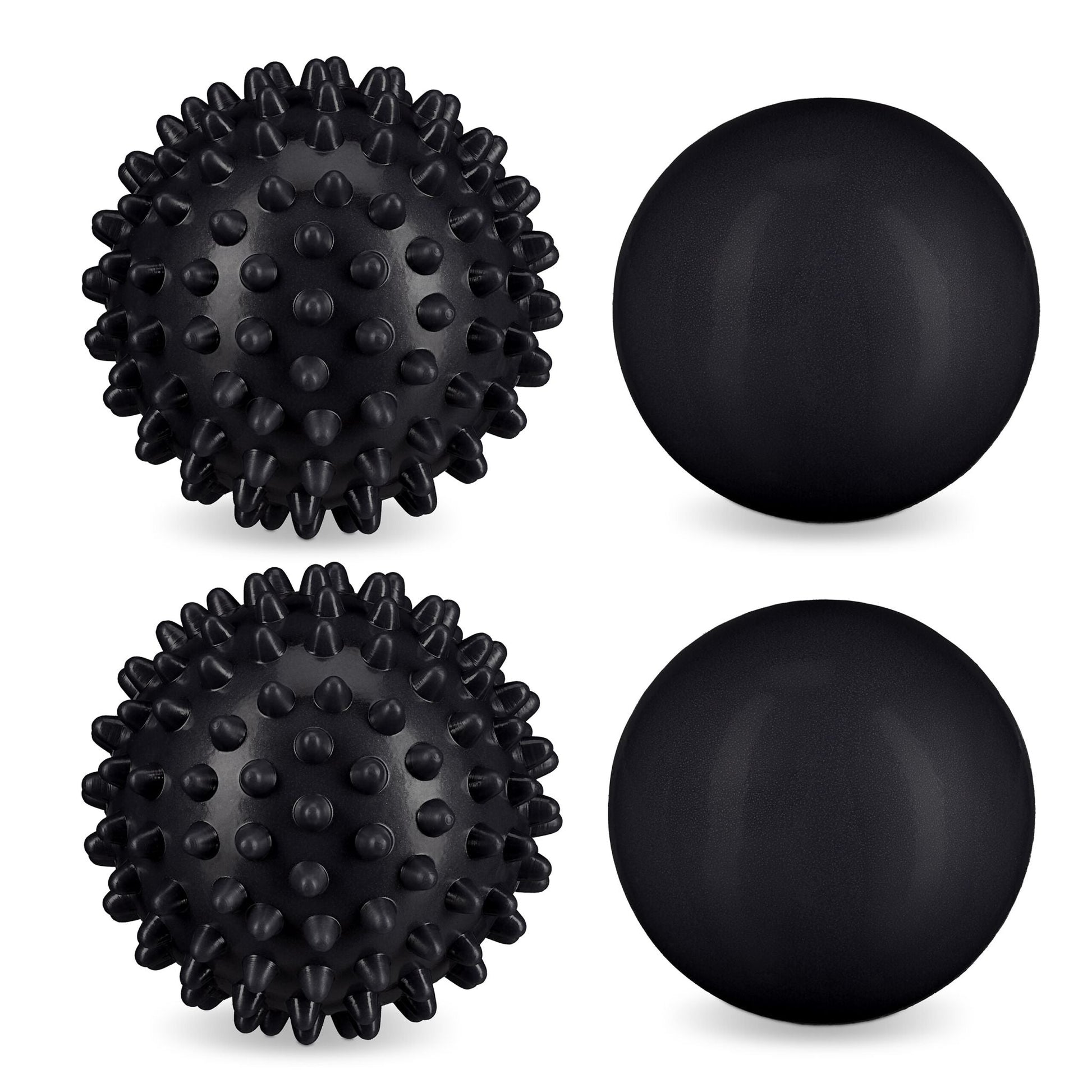 Massageball 4er-Set Schwarz von Relaxdays
