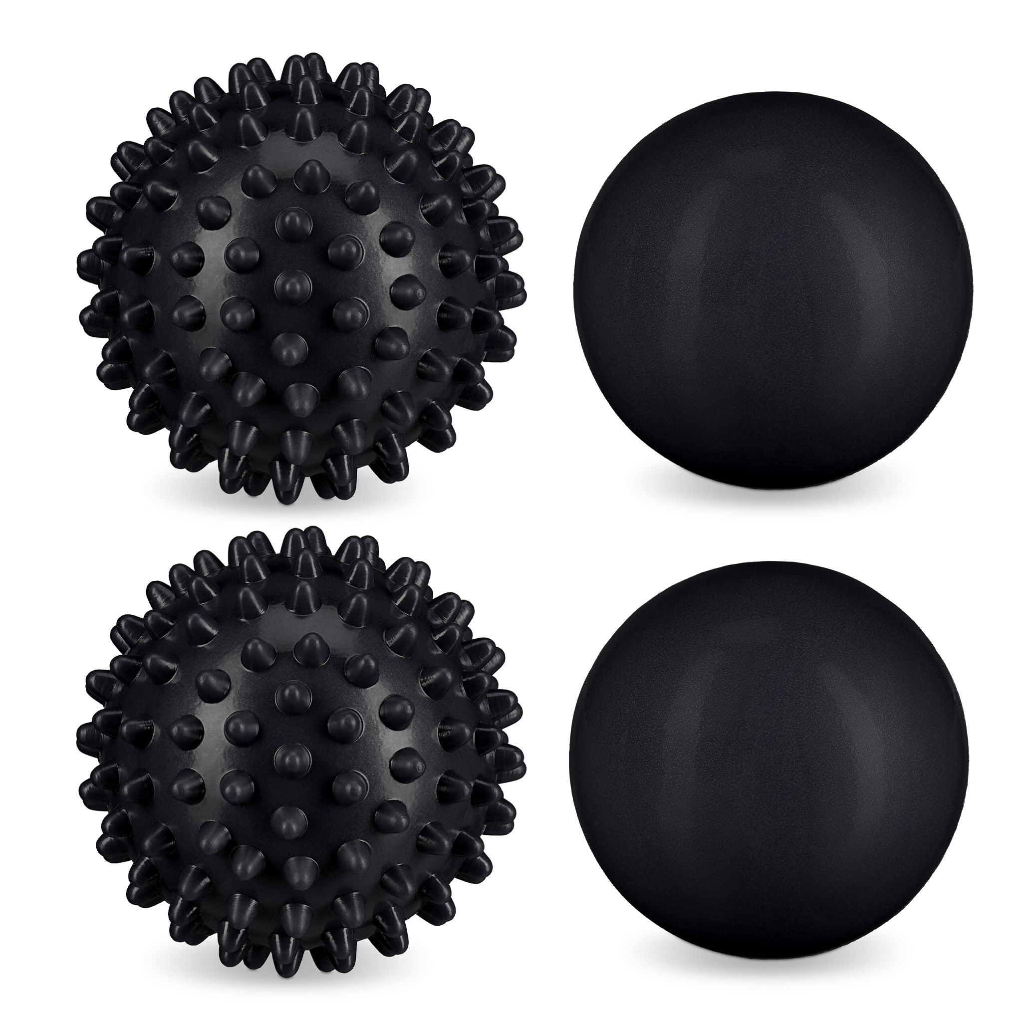 Massageball 4er-Set Schwarz von Relaxdays