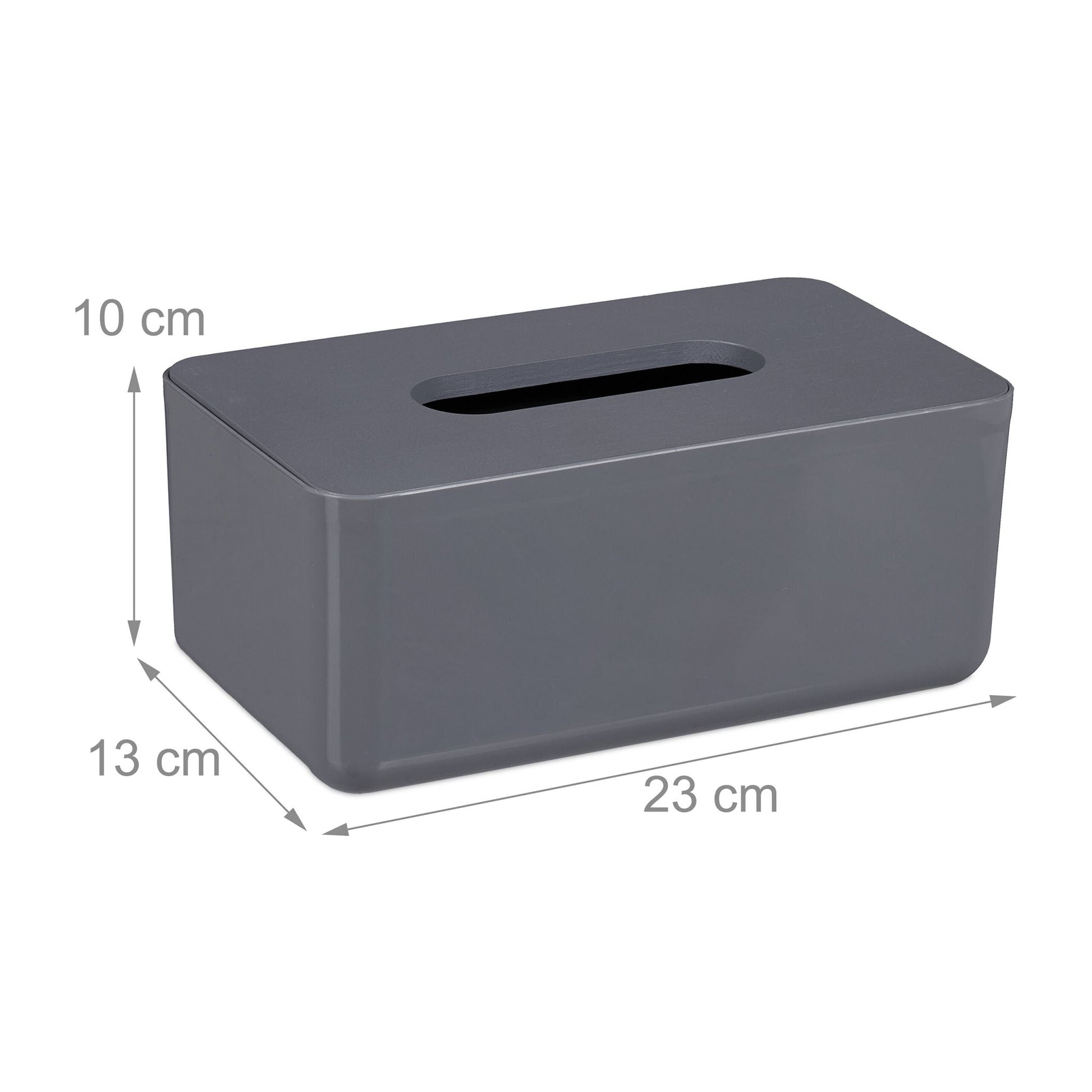 Tücherbox mit Bambusdeckel Grau von Relaxdays