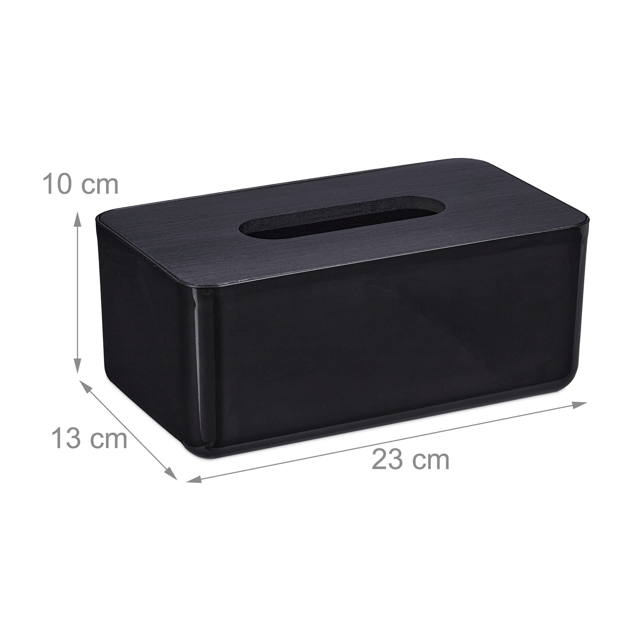 Tücherbox mit Bambusdeckel Schwarz von Relaxdays