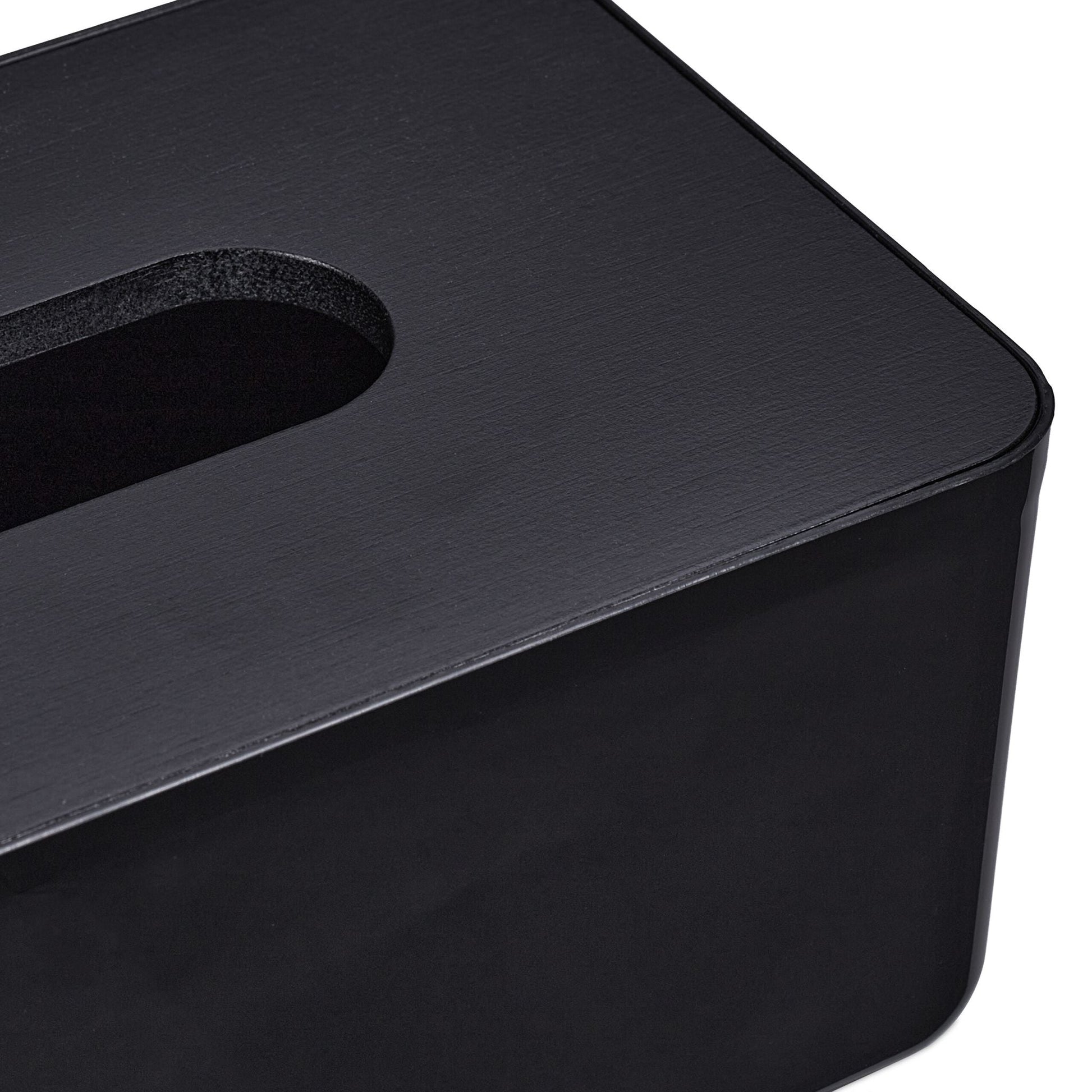 Tücherbox mit Bambusdeckel Schwarz von Relaxdays