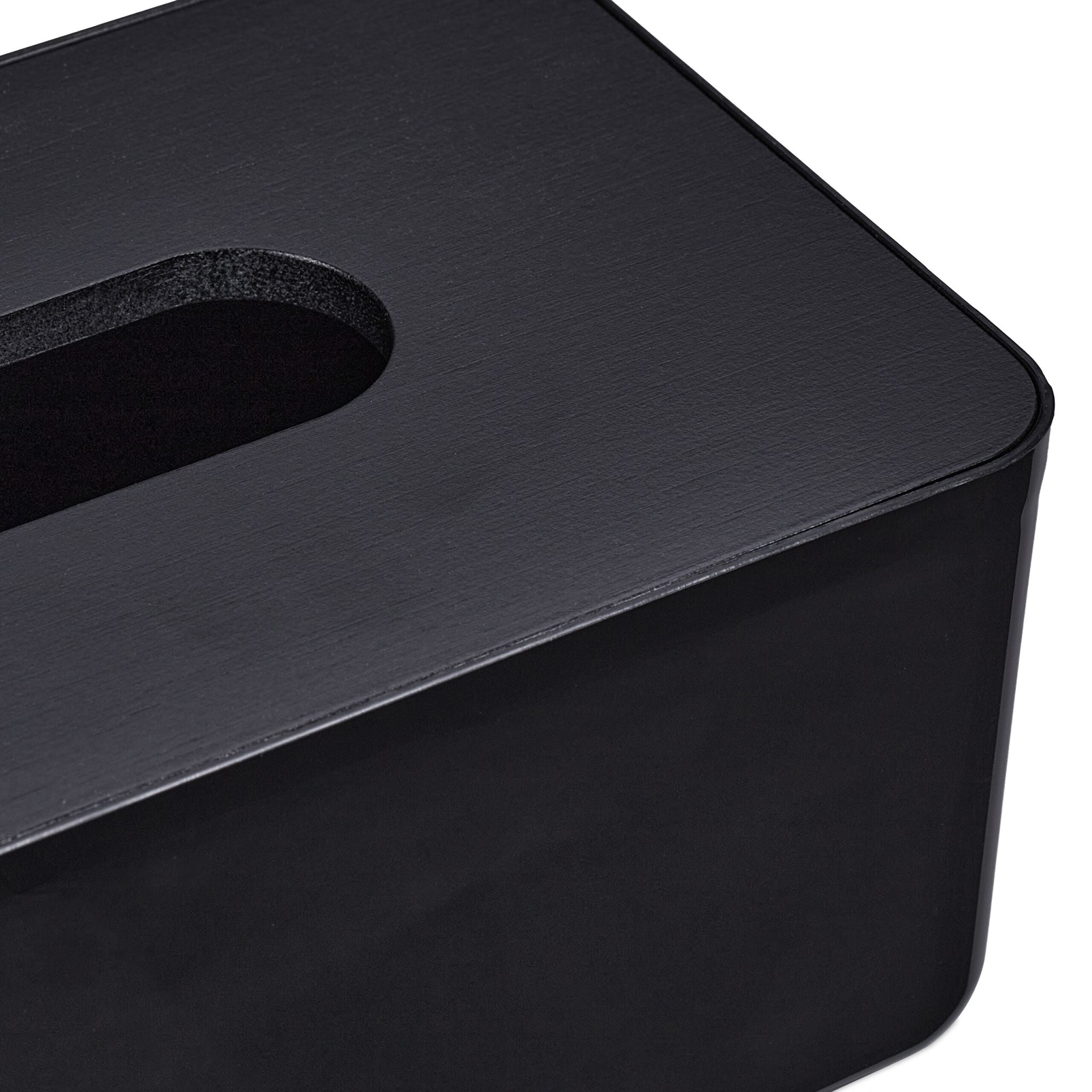 Tücherbox mit Bambusdeckel Schwarz von Relaxdays