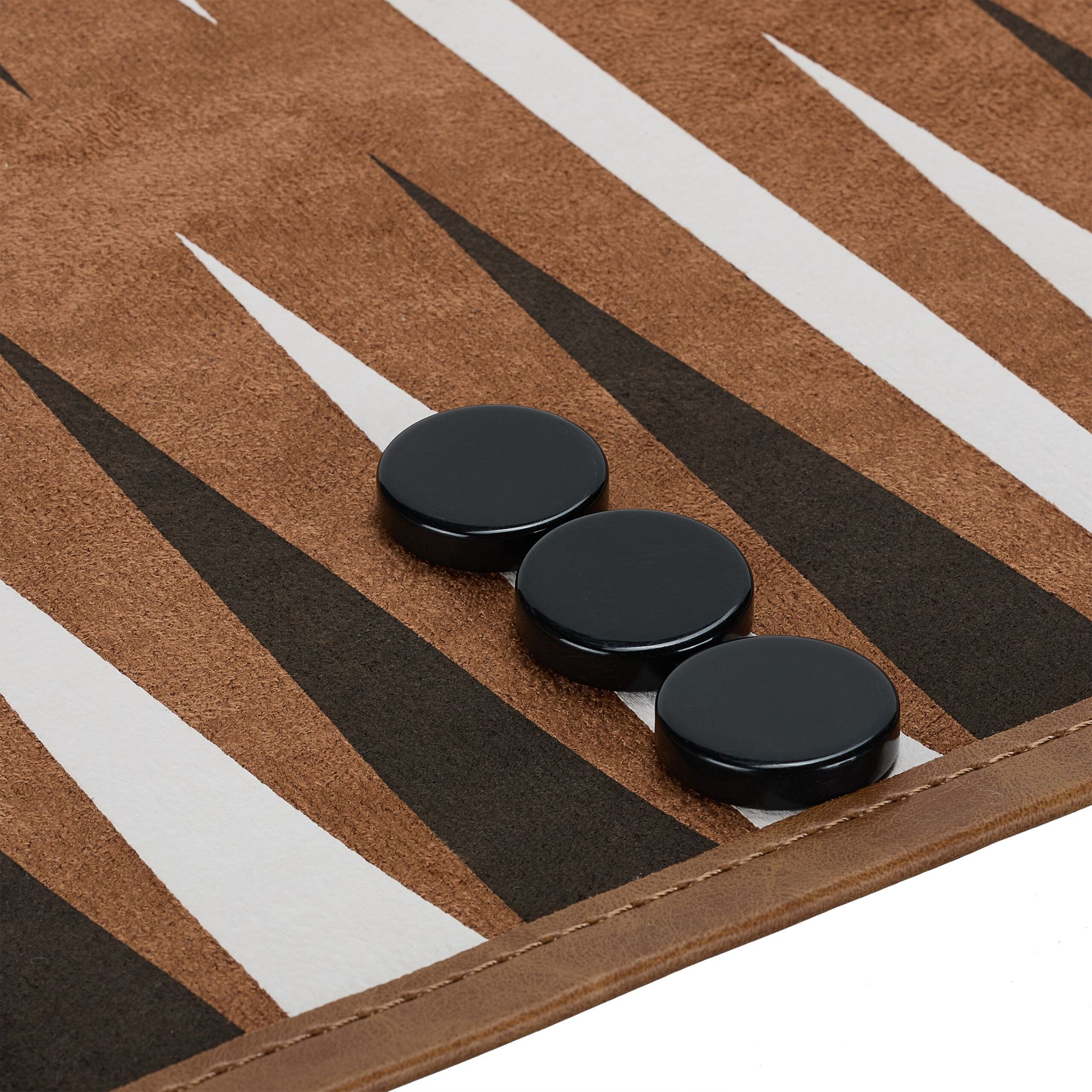 Backgammon zum Aufrollen Weiss-Braun-Schwarz